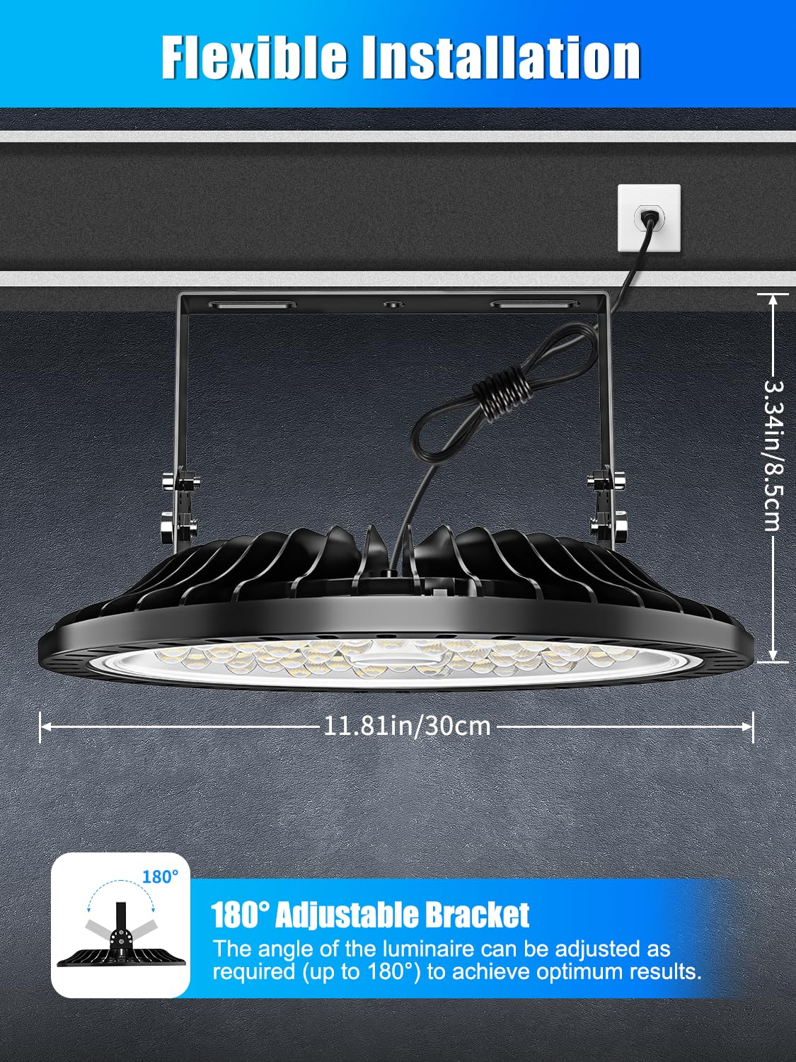 200W UFO LED High Bay Lights 5-Pack - 20,000LM Super Bright 6500K Daylight White - IP65 Waterproof Industrial Lighting for Warehouse, Workshop, Factory - Energy Saving Durable LED Shop Lights for Commercial & Industrial Spaces