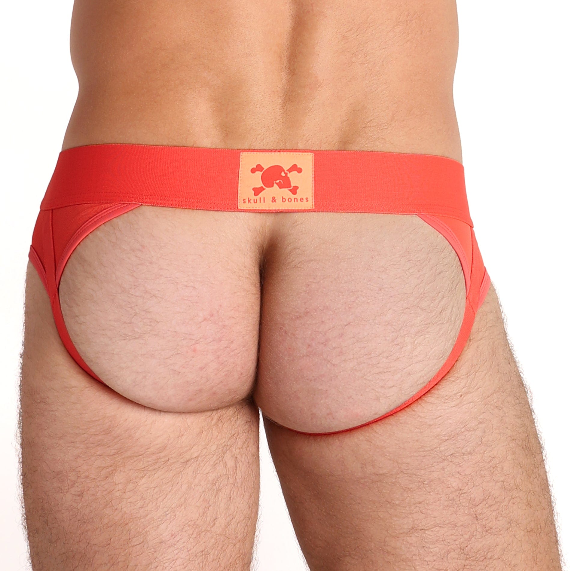 Enhance Mesh Y Jock Strap - Breathable Orange Men's Athletic Support Underwear for Running, Gym & Sports