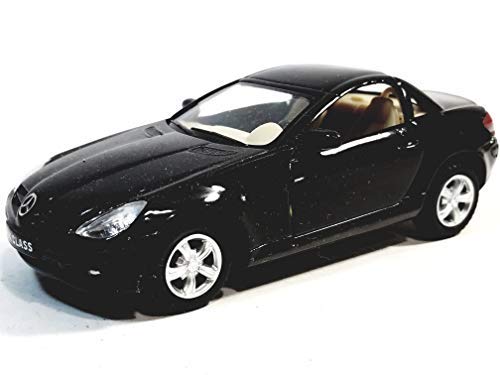 Kinsmart 1/32 Scale Diecast Mercedes-Benz SLK Class Jet Black Hardtop Model Car - Perfect for Collectors, Display, and Toy Car Racing Enthusiasts