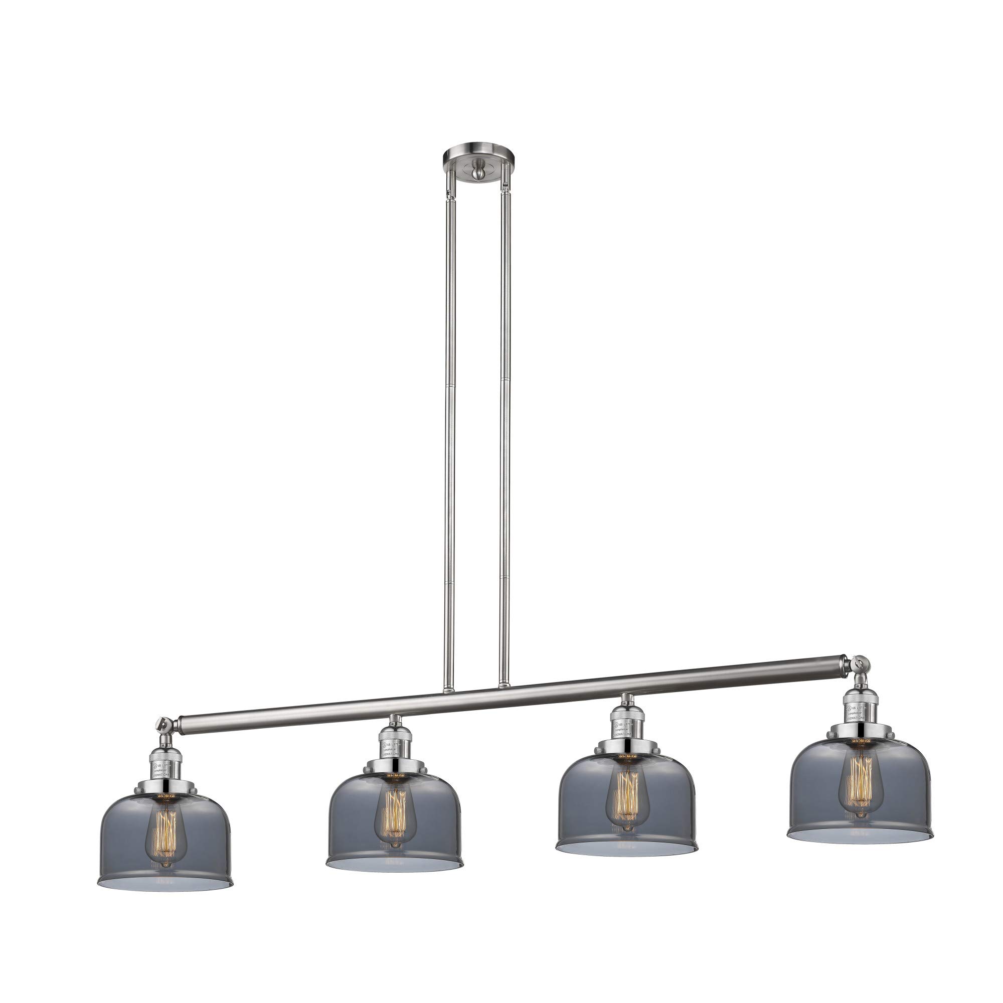 214-PC-G72 Large Bell 3 Light Island Pendant Light in Polished Chrome - Perfect for Kitchen Islands, Dining Rooms, and Modern Home Decor
