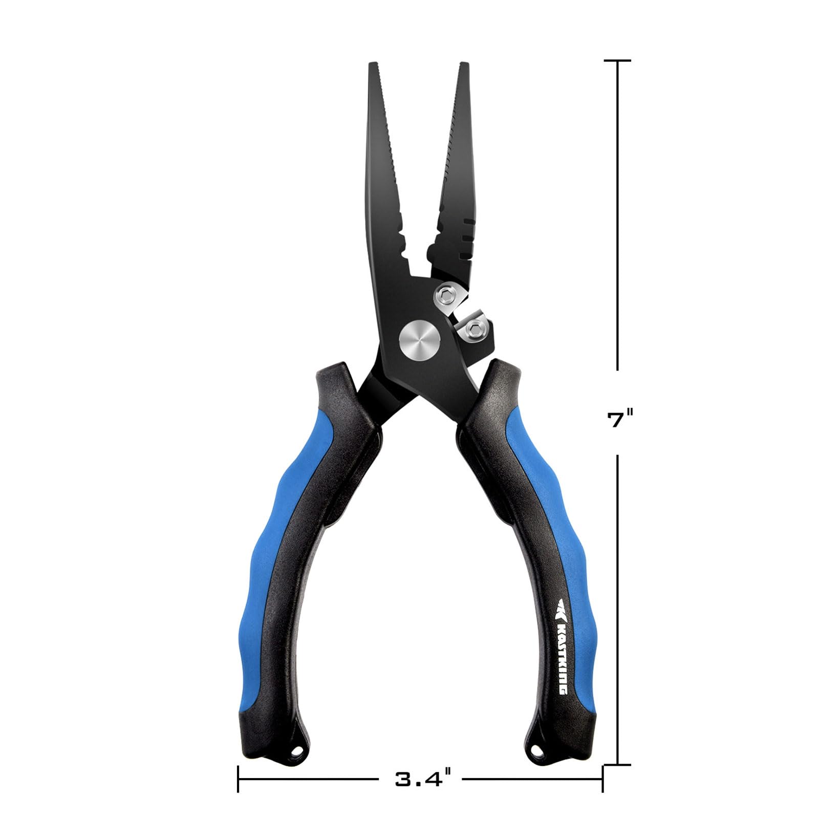 KastKing Intimidator Fishing Pliers - Corrosion Resistant Polymer Coated Fishing Tools with Tungsten Carbide Cutters | Saltwater Resistant Fishing Gear for Offshore, Inshore, and Freshwater Angling