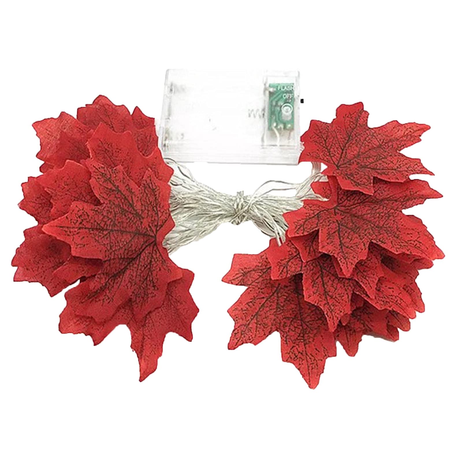 XUANOU LED Maple Leaf String Lights - 9.84ft Orange Fall Thanksgiving Decorations & Christmas Tree Lights - Perfect for Home, Party, Wedding, and Outdoor Decor