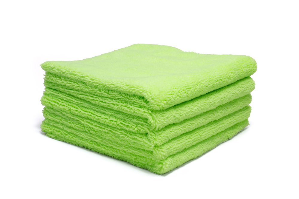 Autofiber Zeroedge Detailing Towel (5-Pack) - Premium Edgeless Microfiber Cloths for Car Polishing, Buffing, Window Cleaning & Waterless Wash - Ultra Soft Green Car Detailing Towels - Perfect for Auto Detailing, Glass Care & Rinseless Car Wash