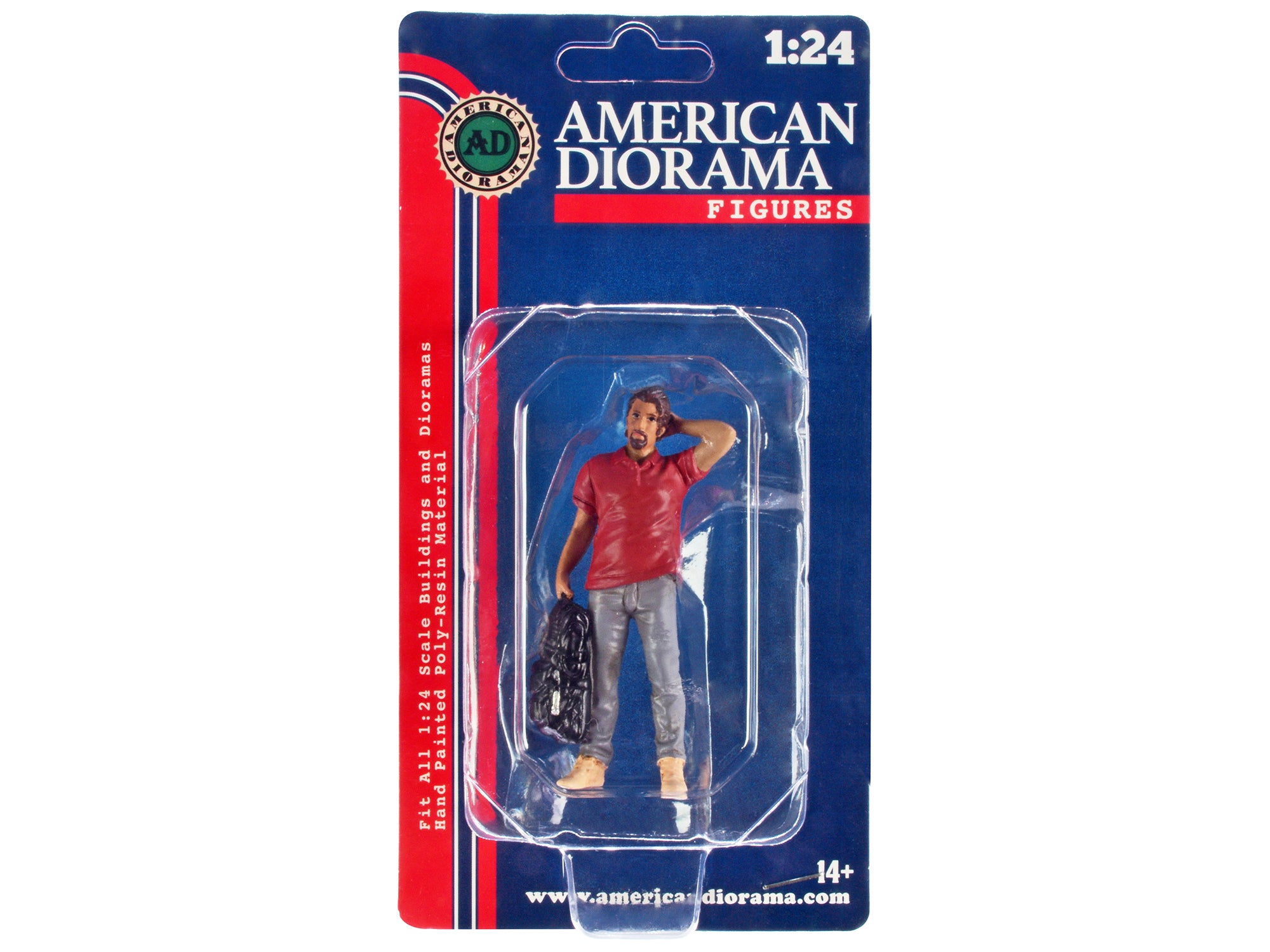 1/24 Scale Model Camper Figures - Set of 4 Realistic Miniature Campers for Diorama Displays by American Diorama - Perfect for Model Train Scenes, RC Car Displays & Miniature Diorama Projects