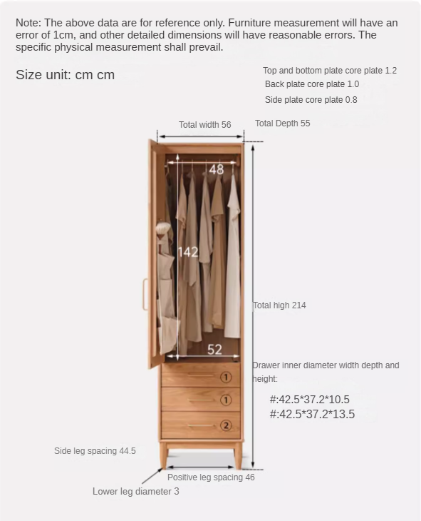 Solid Oak Wood Rattan Wardrobe - Stylish Storage for Bedroom, Living Room & Closet Organization