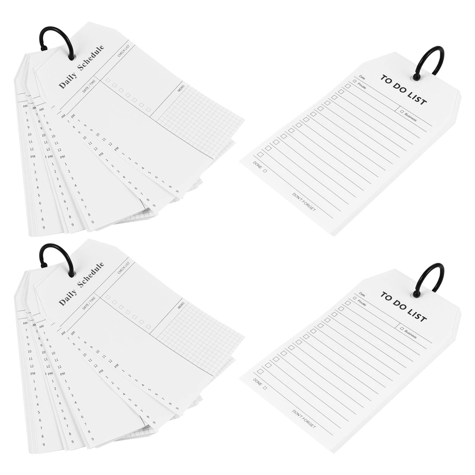 NUOBESTY 4-Pack Portable Ring Notebook - Customizable Memo Pads, Homework Planner, Composition Notepads for School & Office Use - Perfect for Scheduling, Note Taking & Daily Organization