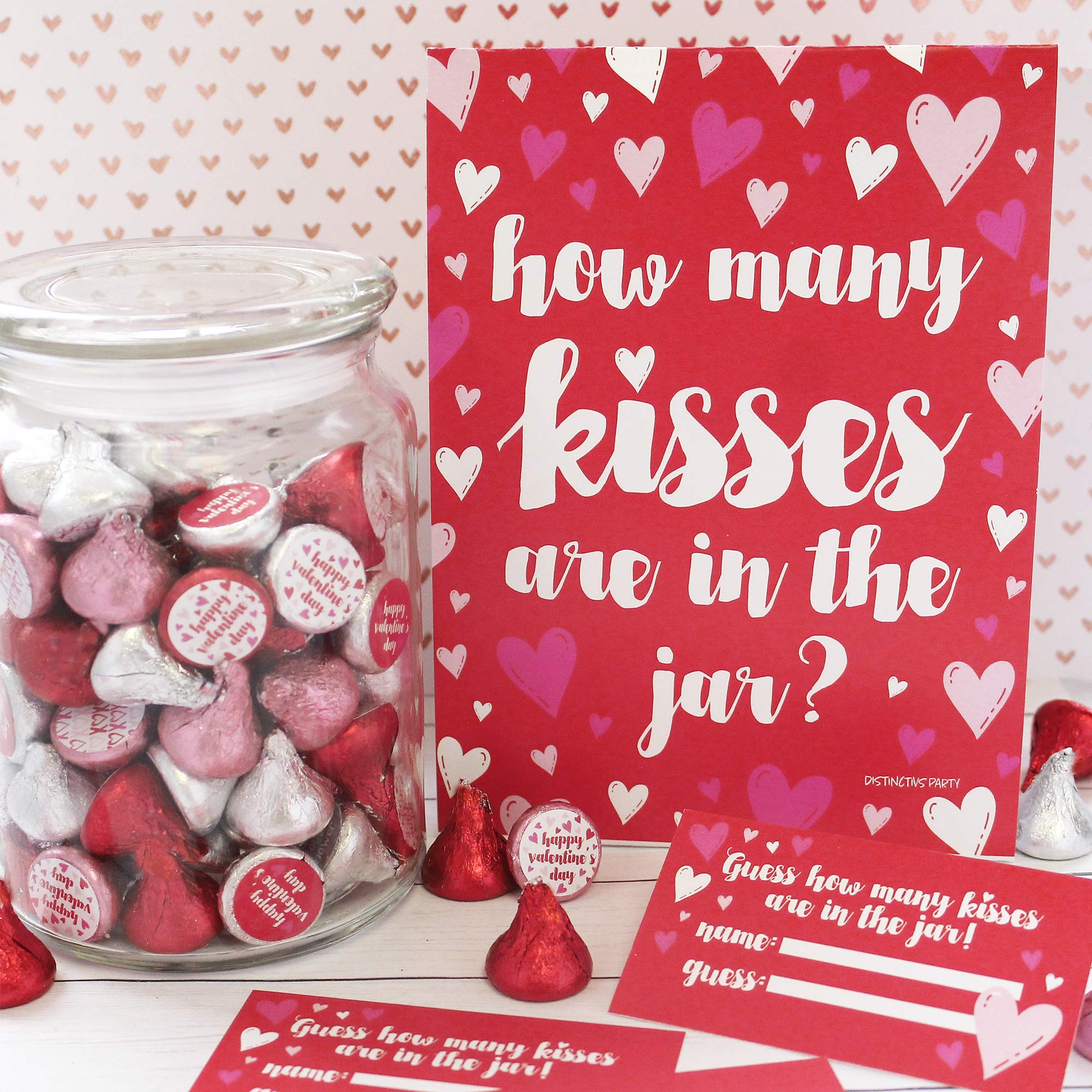 Valentine's Day Party Game - How Many Kisses Valentine Hearts Game for Couples, Family & Friends | Fun Romantic Party Activity for Date Nights & Celebrations