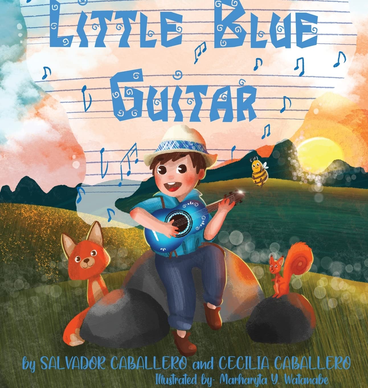 Little Blue Guitar - Acoustic Mini Guitar for Kids & Beginners - Perfect for Home, Travel & Music Lessons