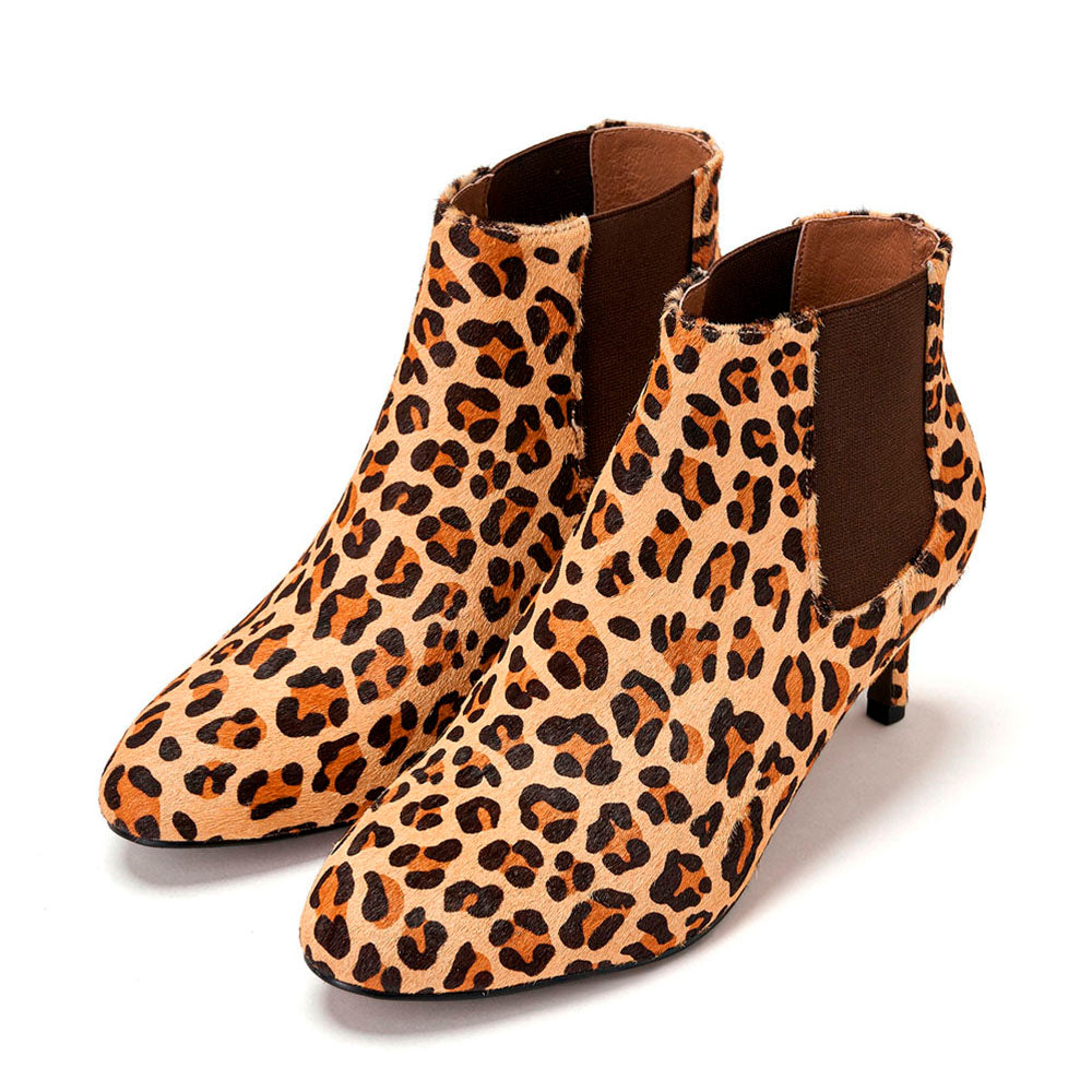 Women's Fashion Ankle Boots with Animal Print - Stylish & Comfortable for Fall, Winter, and Casual Outfits