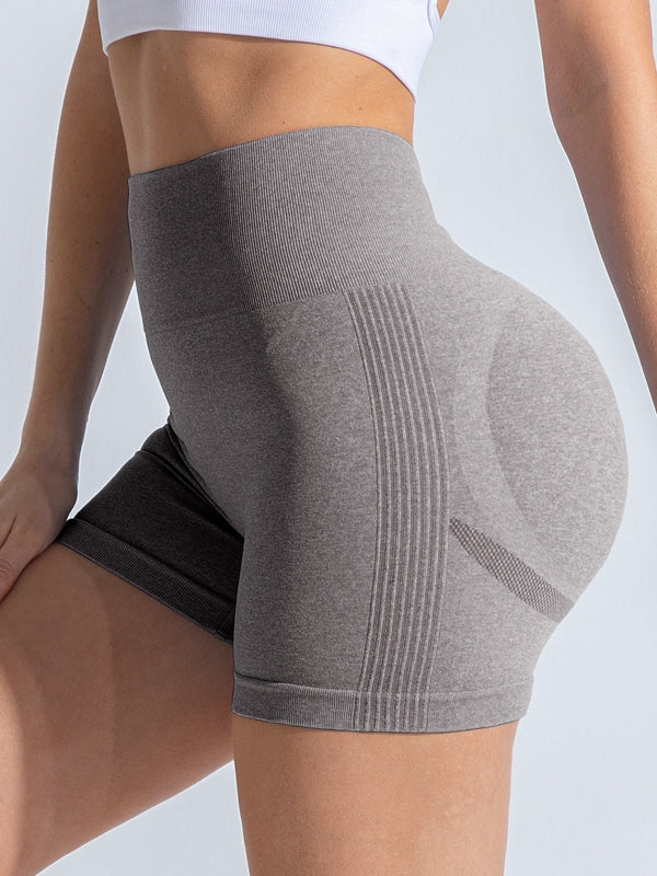 ZASUWA Women's Seamless Deep V Back Scrunch Butt Lifting Shorts - High Waisted Workout Yoga Gym Running Athletic Shorts for Women