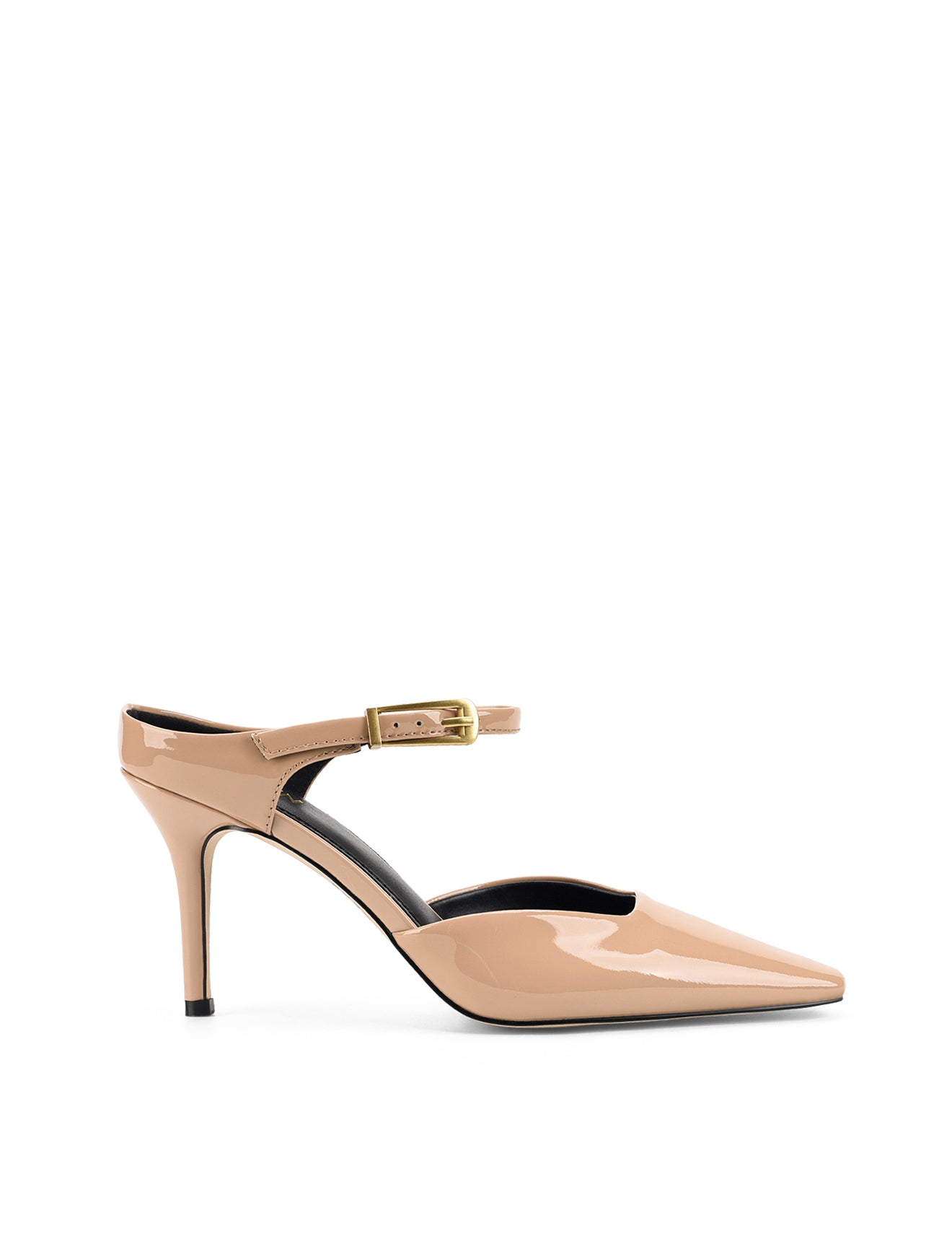 Verde Closed Toe Mules for Women - Almond Tan Patent Leather Slip-On Shoes | Comfortable House Slippers & Casual Office Loafers