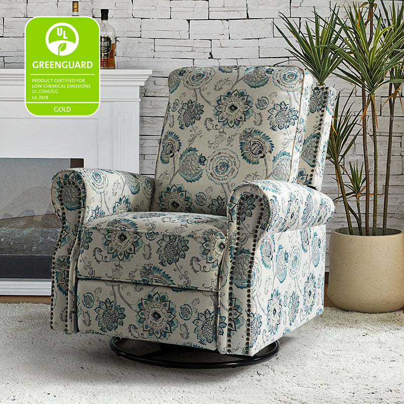 Comfortable Nikola Swivel Glider Recliner Chair - 360° Rotation & Smooth Gliding Motion - Perfect for Living Room, Nursery, or Home Theater Relaxation
