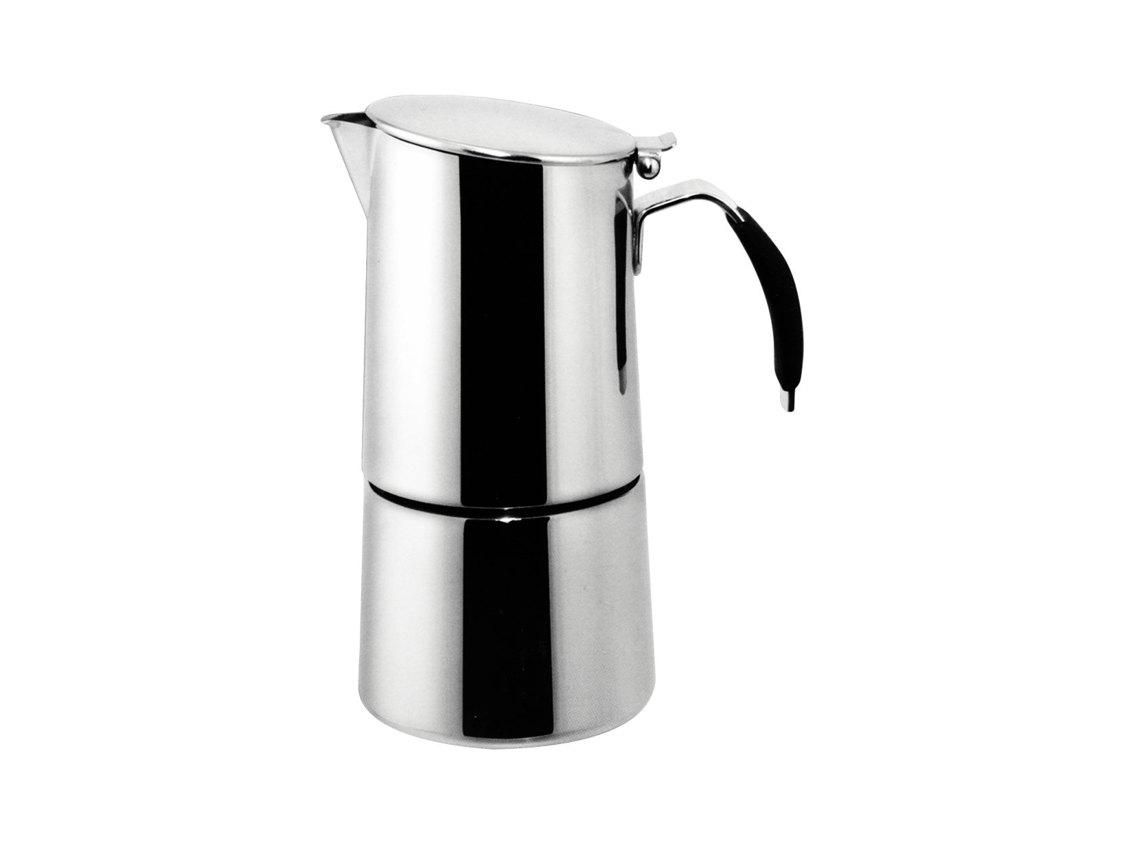 Omnia Express 4-Cup Induction Coffee Maker - 18/10 Stainless Steel Italian Stovetop Espresso Maker for Camping, Travel & Home Use