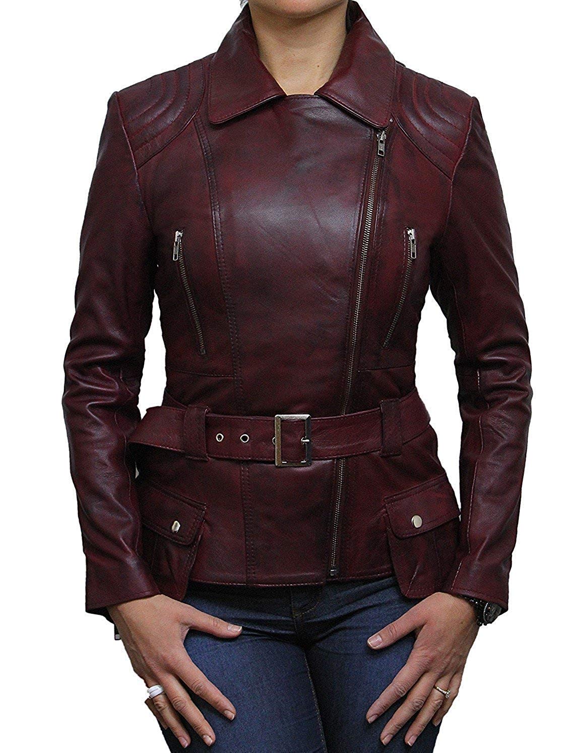 BRANDSLOCK Women's Classic Leather Biker Jacket - Genuine Cowhide Motorcycle Jacket for Women - Perfect for Riding, Fashion & Everyday Wear