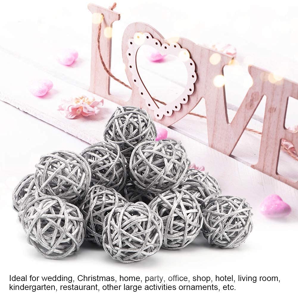 20PCS Natural Wicker Rattan Balls - Decorative Orbs for Vase Fillers, DIY Crafts, Wedding Centerpieces & Party Decor (1.18 Inch) - Perfect for Boho Home Decor, Table Scatter, Aromatherapy Diffusers & Gift Wrapping Accents