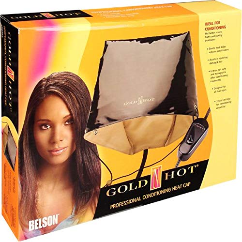Gold 'N Hot Professional Conditioning Heat Cap (Pack of 2) - Deep Hair Treatment for Dry & Damaged Hair - Perfect for Home Salon & Spa Treatments