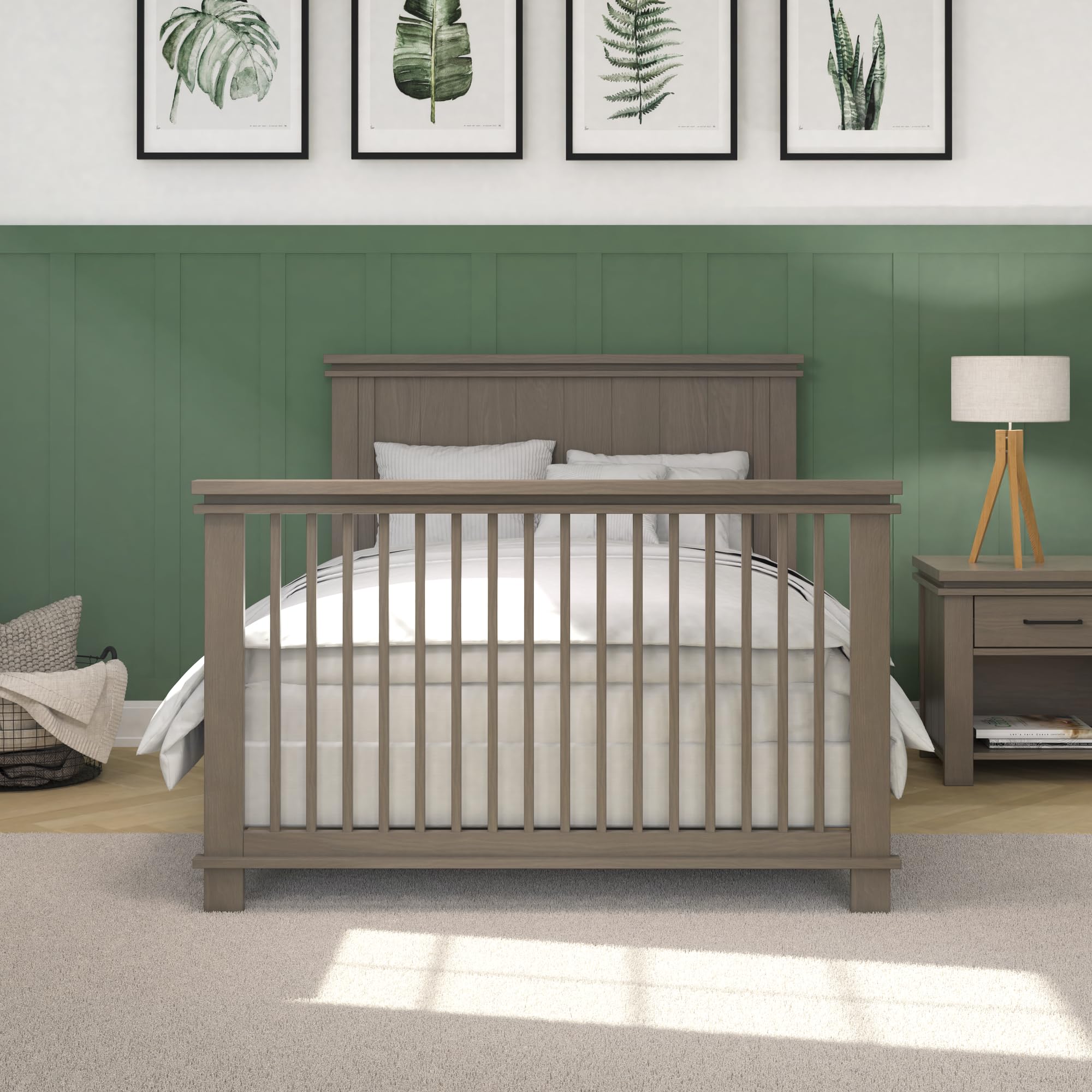 Child Craft Full Size Bed Rails for Kieran 4-in-1 Convertible Crib | Sturdy Pinewood Construction | Non-Toxic Baby-Safe Finish | Crescent Gray | Perfect for Nursery Room Transition to Toddler Bed