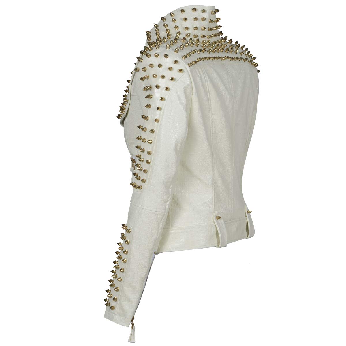 Women's Punk Faux Leather PU Black Jacket with Studs & Rivets - Edgy Streetwear Motorcycle Coat for Bikers, Concerts & Night Out Fashion
