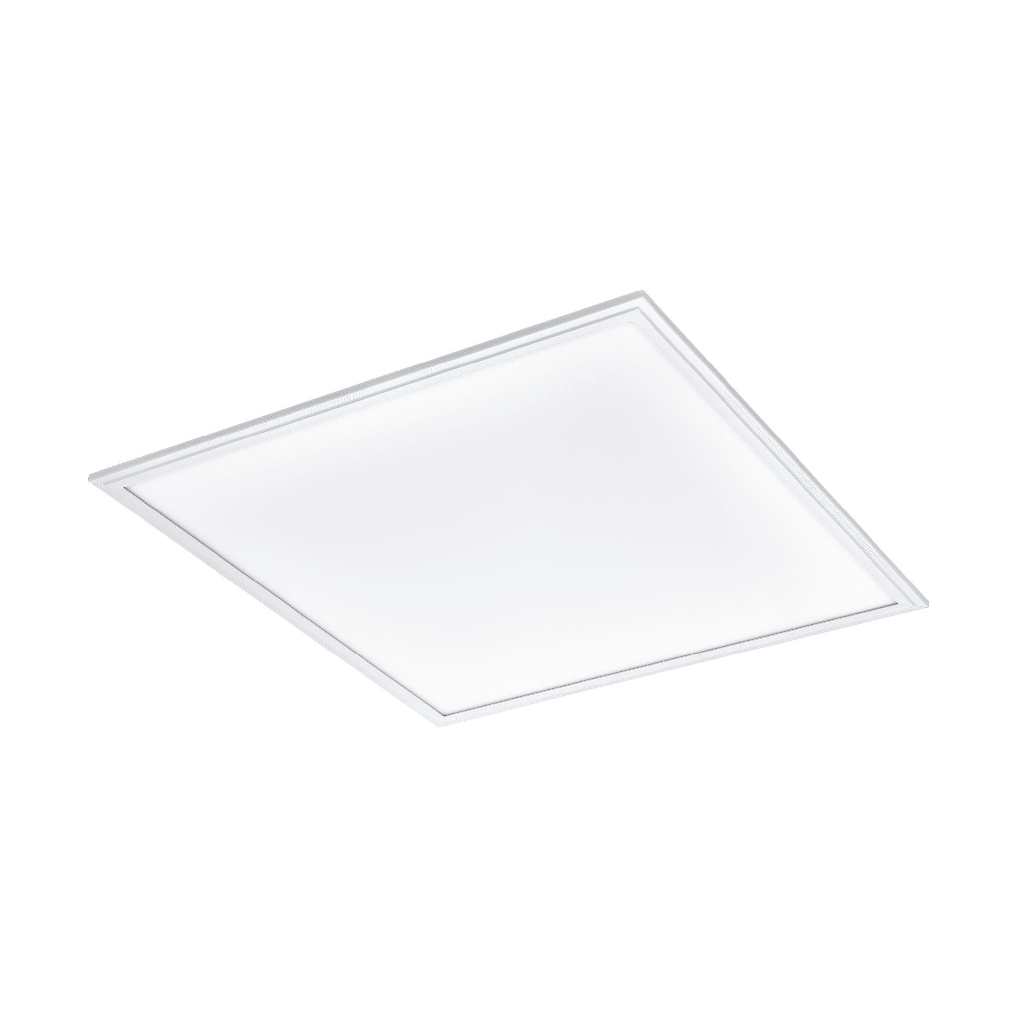 Eglo Connect Salobrena Z Smart White Square Panel LED Flush Mount Ceiling Light 60cm - Modern Lighting for Bedroom, Kitchen & Office