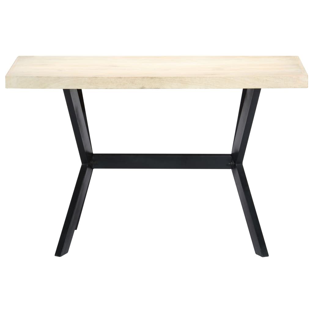 Industrial Style Dining Table - Solid Mango Wood & Powder-Coated Steel Legs - Handmade Modern Furniture for Kitchen, Dining Room - Durable Craftsmanship for Home & Restaurant Use
