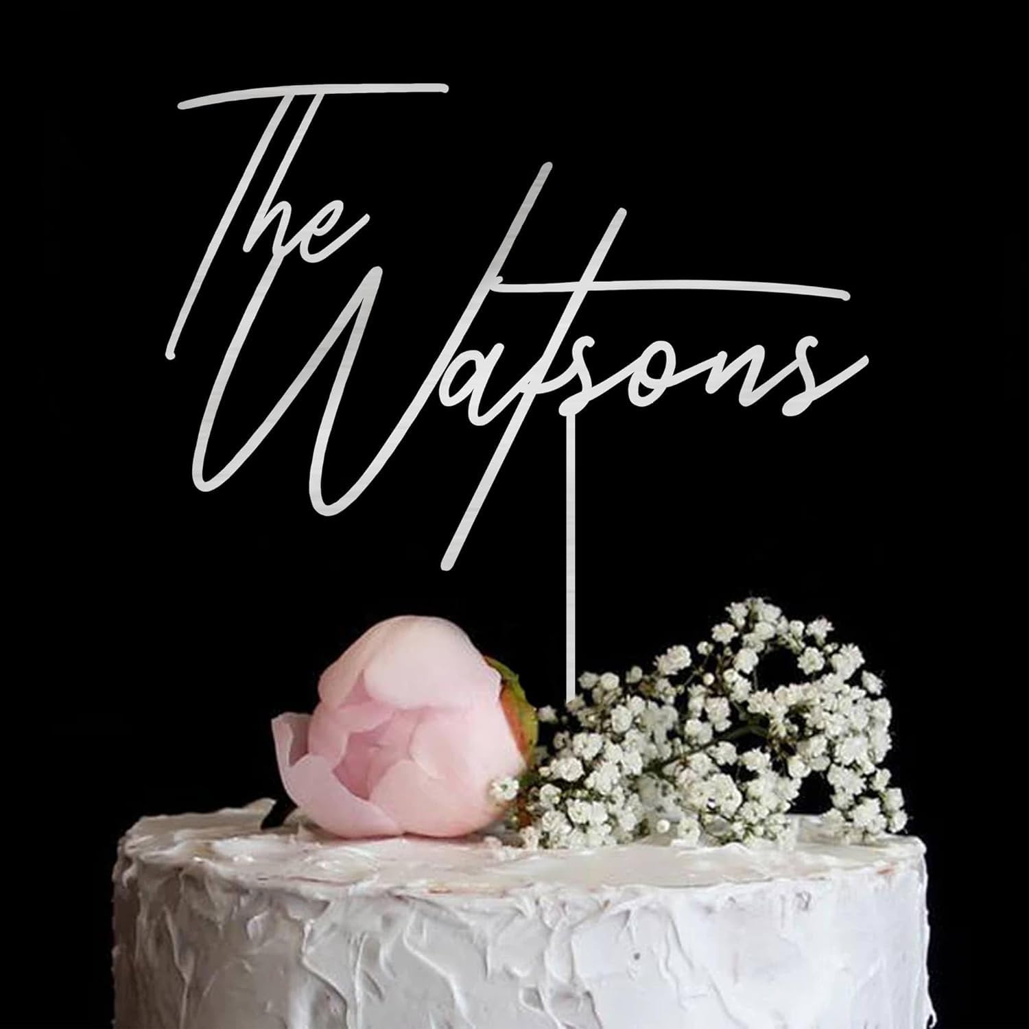 Personalized Wedding Cake Topper - Custom Name Wood Cake Decor - Elegant Wedding Cake Accessory CT01 for Anniversaries & Bridal Showers