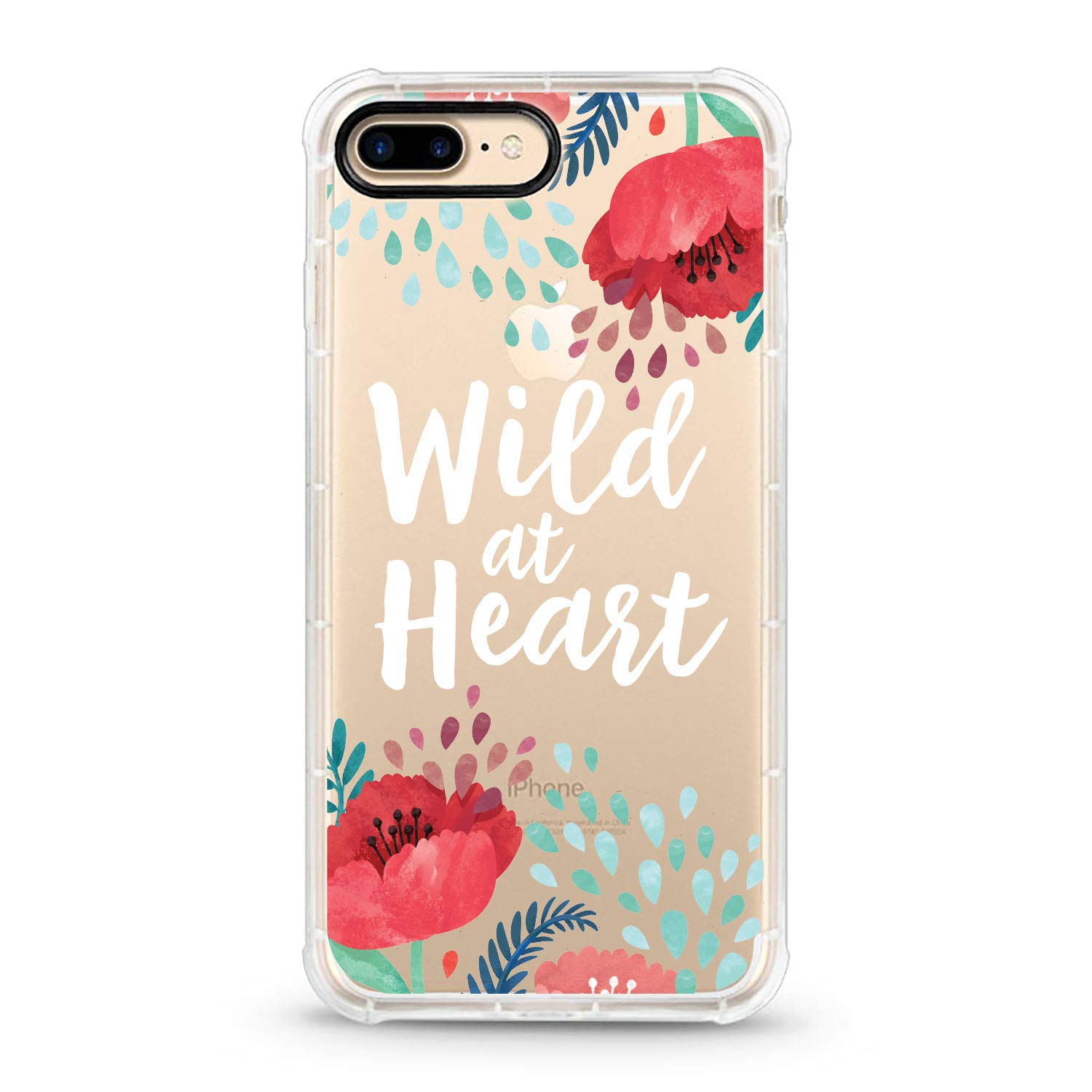 OTM Essentials Hybrid Clear Rugged Edge Phone Case for iPhone 7/8 Plus - Shockproof Protective Cover with Wild at Heart Design | Perfect for Outdoor Adventures, Work & Everyday Use