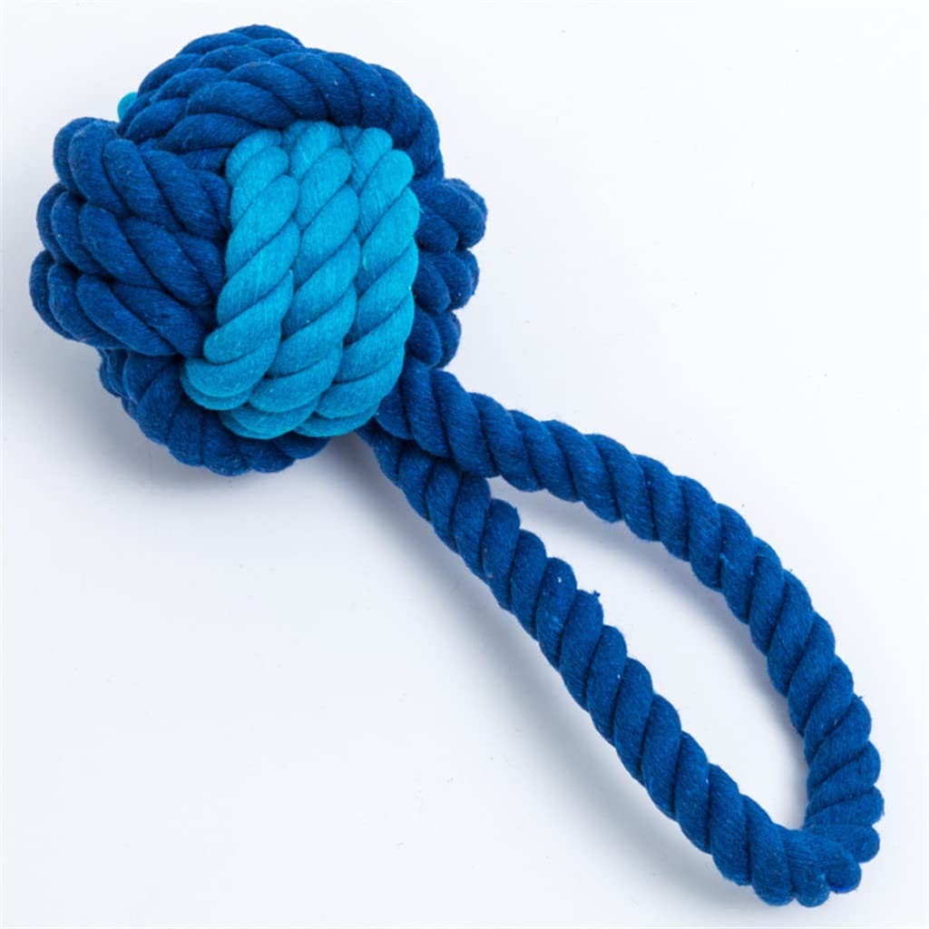 Durable Dog Rope Chew Toy for Teeth Cleaning - Interactive Tug of War & Fetch Toy for Puppies and Dogs (Blue) - Perfect for Indoor Play, Outdoor Training & Dental Health