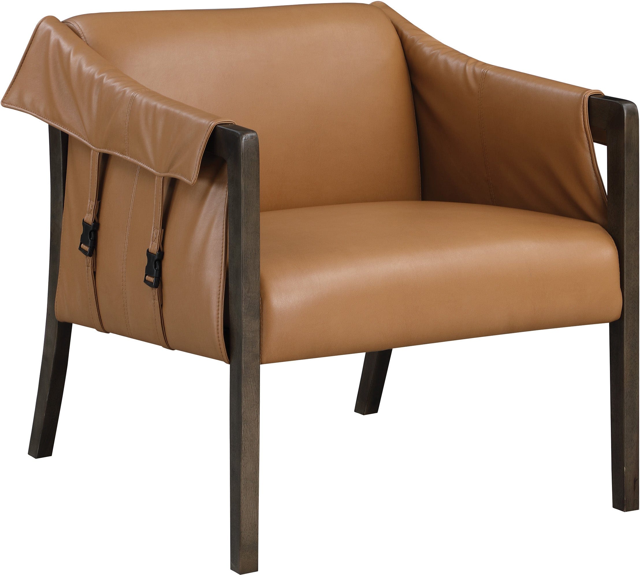 Office Star Parkfield Accent Chair - Modern Upholstered Lounge Chair for Living Room, Office & Reading Nook - Comfortable Mid-Century Style Armchair with Wooden Legs (PKF)