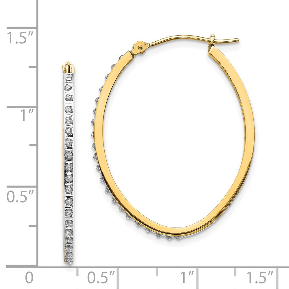 14K Gold Diamond Hinged Oval Hoop Earrings - Elegant & Timeless Jewelry for Women | Perfect for Weddings, Parties & Everyday Wear (Model DF110)