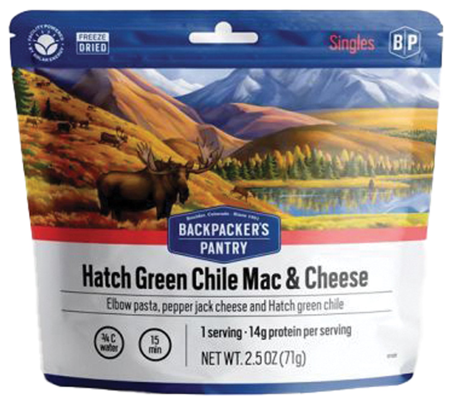 Backpackers Pantry Hatch Chile Mac & Cheese - 1-Person Freeze-Dried Meal | Lightweight Camping Food for Hiking, Backpacking & Emergency Preparedness