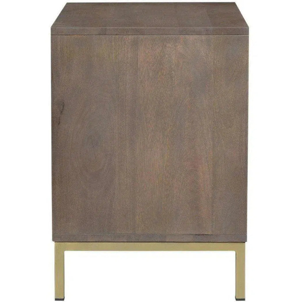 20 Inch Grey Art Deco Nightstand - Modern Bedside Table with Storage for Bedroom, Living Room & Guest Room