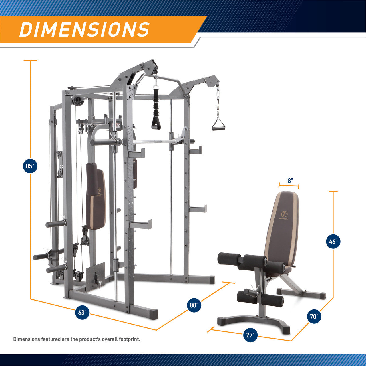 Marcy SM 4008 Smith Machine - Full Body Gym Equipment for Home & Commercial Use | Strength Training & Weightlifting Workout Station for Fitness Enthusiasts