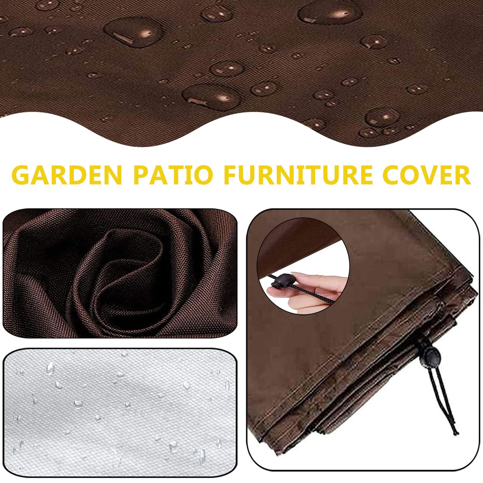 **Waterproof Heavy Duty 420D Garden Furniture Covers 123.2x55.2x35.6in – Windproof, UV-Resistant Patio Set Covers for Outdoor Table & Chairs – Perfect for Rattan, Wood, or Metal Furniture Protection in Rain, Snow & Sun**