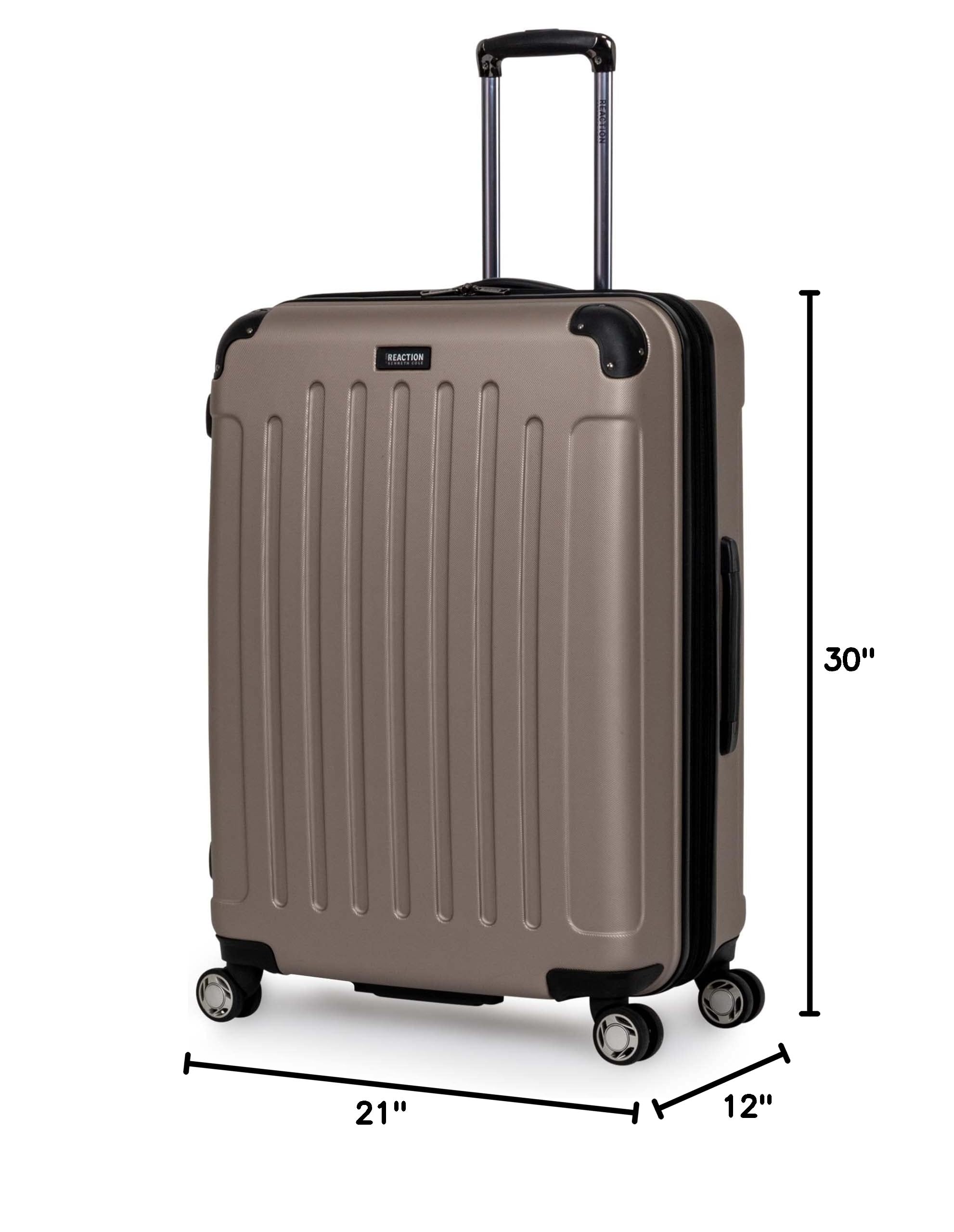 Kenneth Cole REACTION Renegade 28-Inch Expandable Hardside Luggage with 8 Spinner Wheels - Lightweight Checked Suitcase in Champagne | Perfect for International Travel & Business Trips