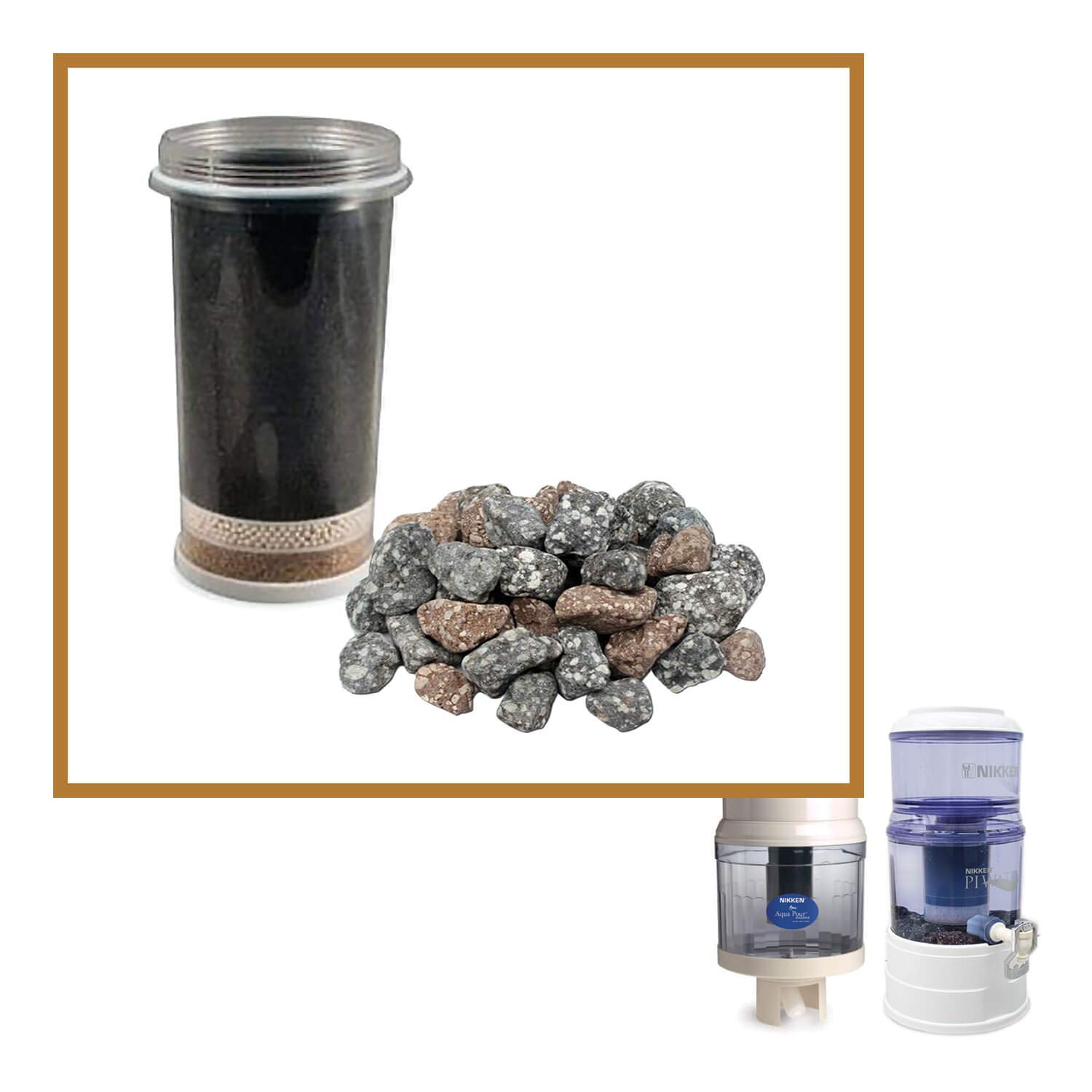 Advanced Replacement Filter Cartridge (1361) & Mineral Stones (1386) - Compatible with Gravity Water Filter System (1360) - Water Purification System Components for Home, Camping & Emergency Preparedness