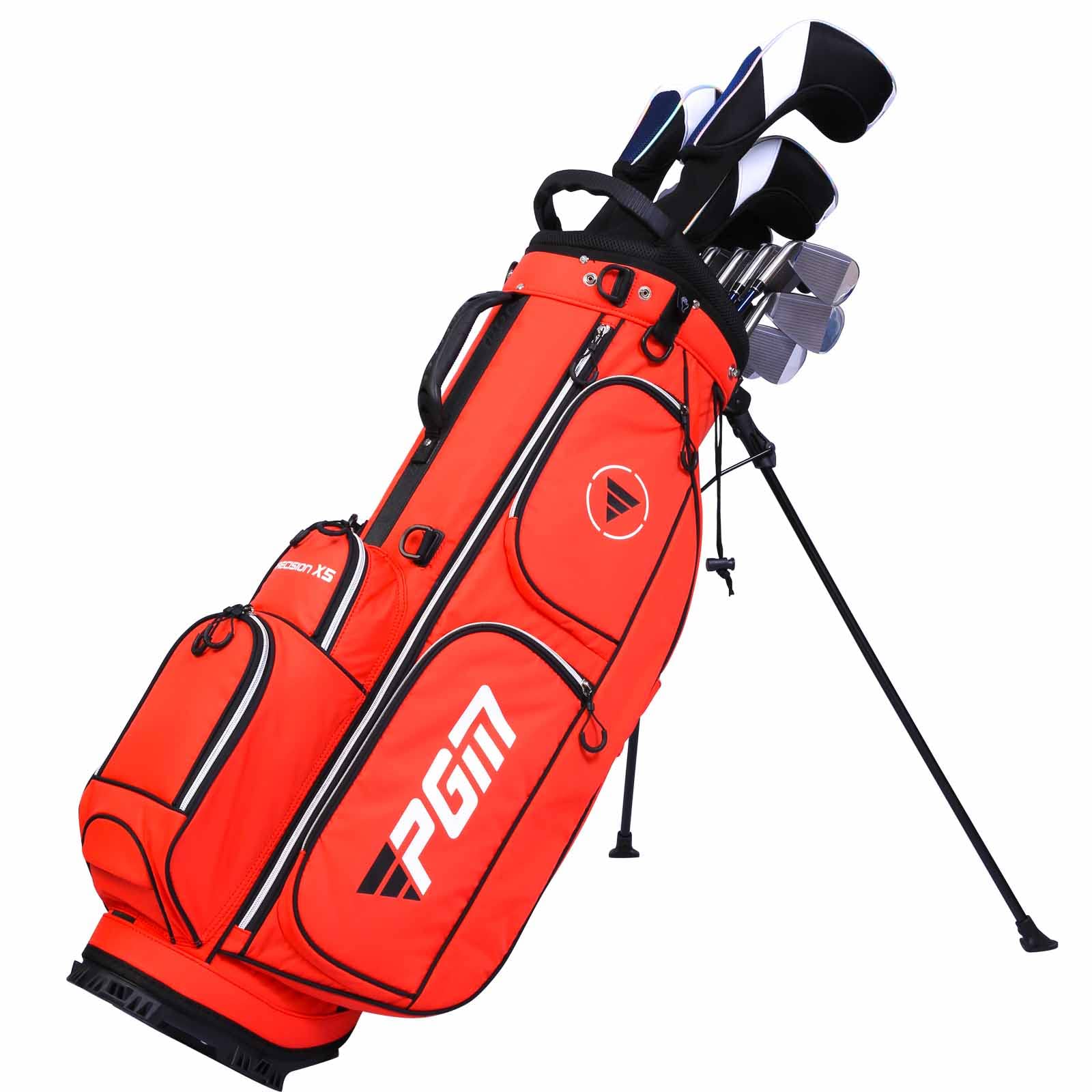 PGM Golf Stand Bag with 5-Way Divider - Lightweight Waterproof Golf Bag with Adjustable Strap & Stand - Durable Golf Club Cart Bag for Men & Women - Perfect for Driving Range & Course Play