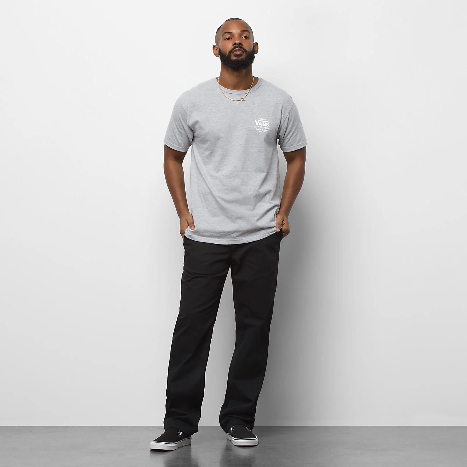 VANS Authentic Relaxed Chino Pants for Men - Classic Black Casual Trousers | Comfortable & Stylish for Everyday Wear, Work & Outdoor Activities