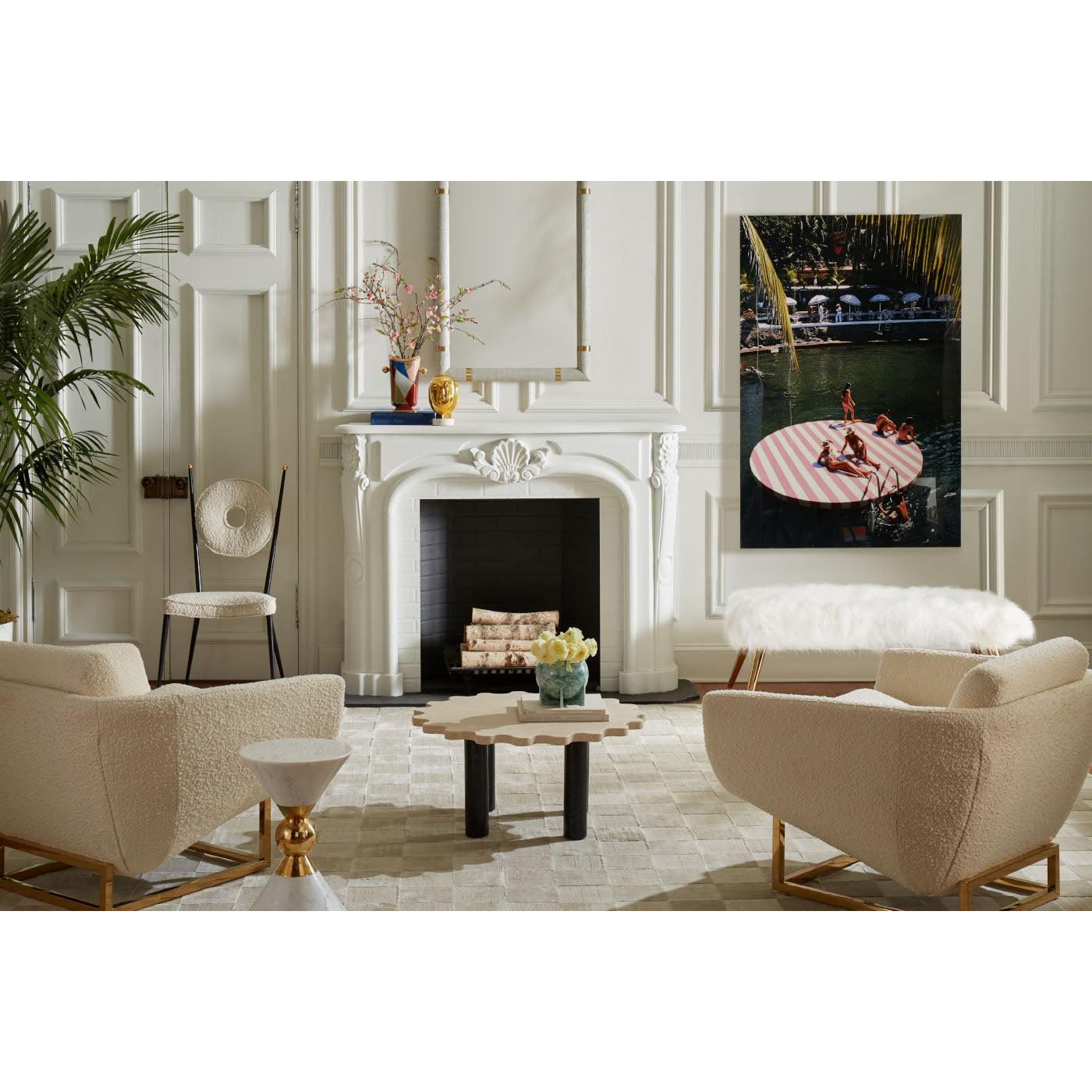 Modern Ripple Round Cocktail Table - Stylish Coffee & Side Table for Living Room, Patio & Outdoor Decor - Perfect for Entertaining Guests & Relaxing