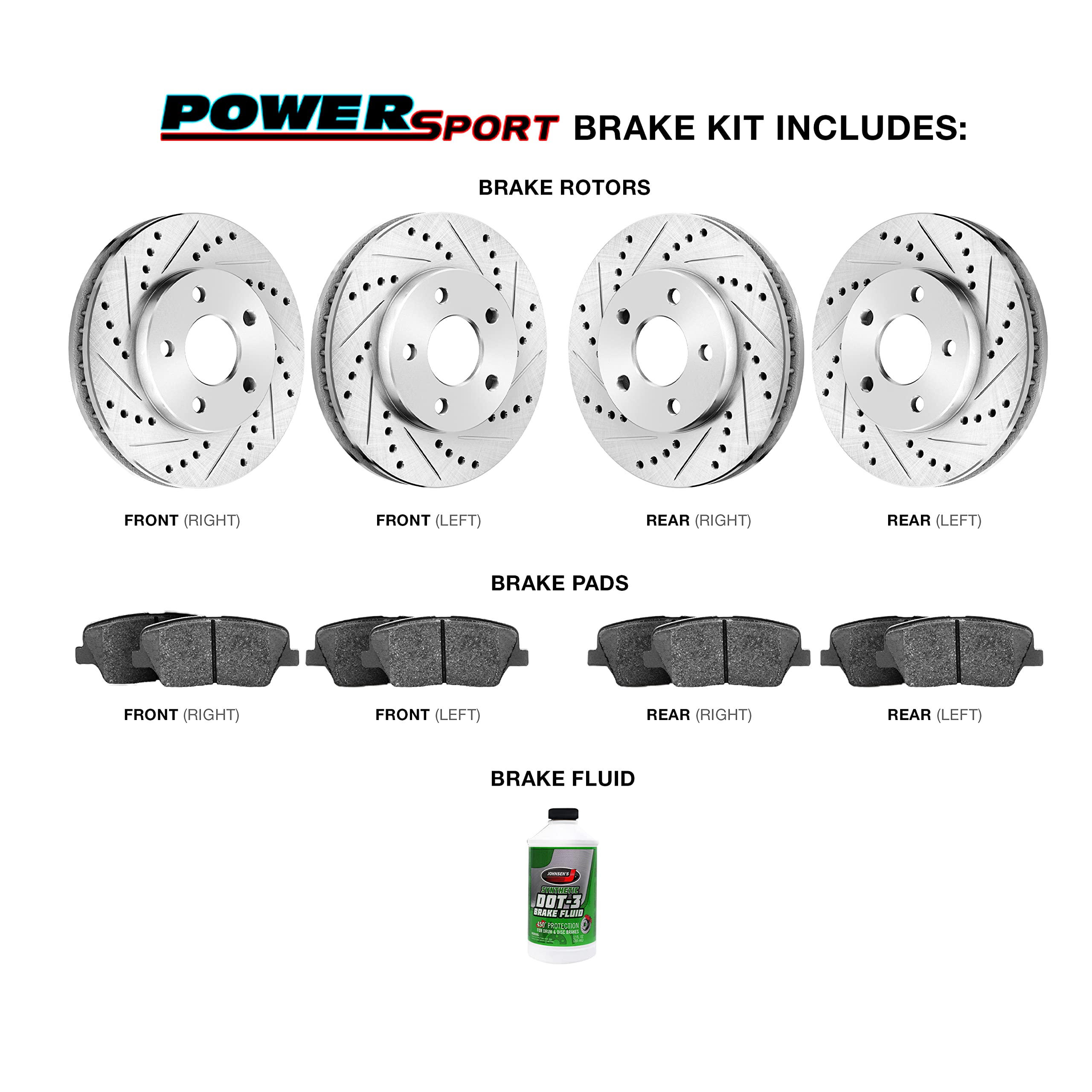 BRAKELABS POWERSPORT Rear Brake Pads and Rotors Kit - Ceramic Brake Pads & Rotors Set BLCC.68002.02 for Motorcycles, ATVs & Powersports Vehicles - High Performance Braking System for Off-Road & Street Riding