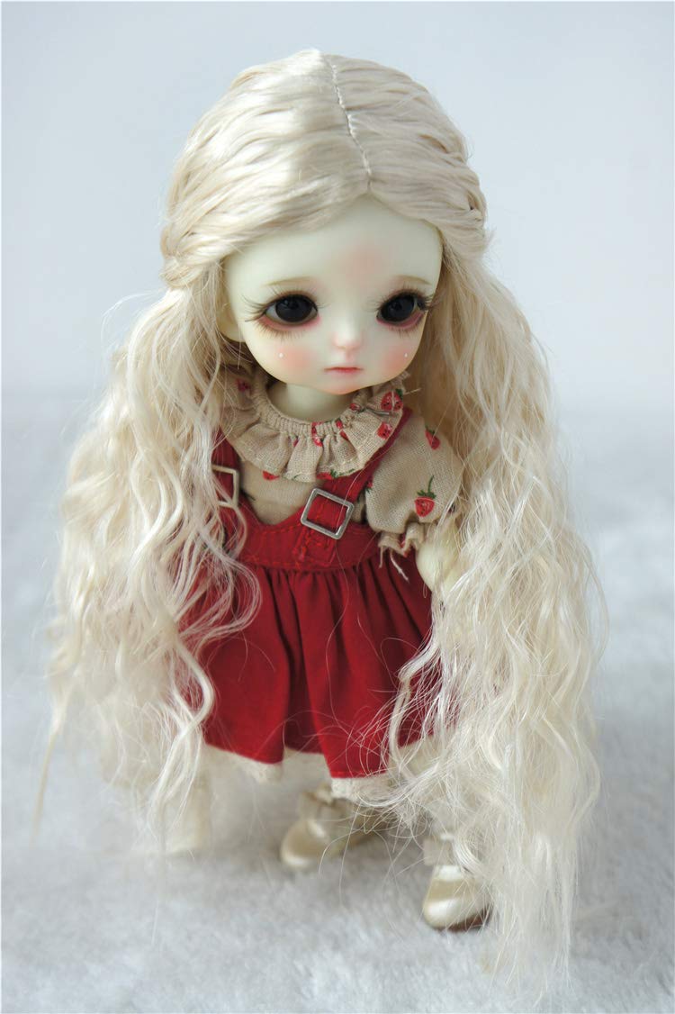 5-6inch Curly Princess BJD Wig - Blonde Synthetic Mohair for 1/8 Lati Dolls | Party & Cosplay