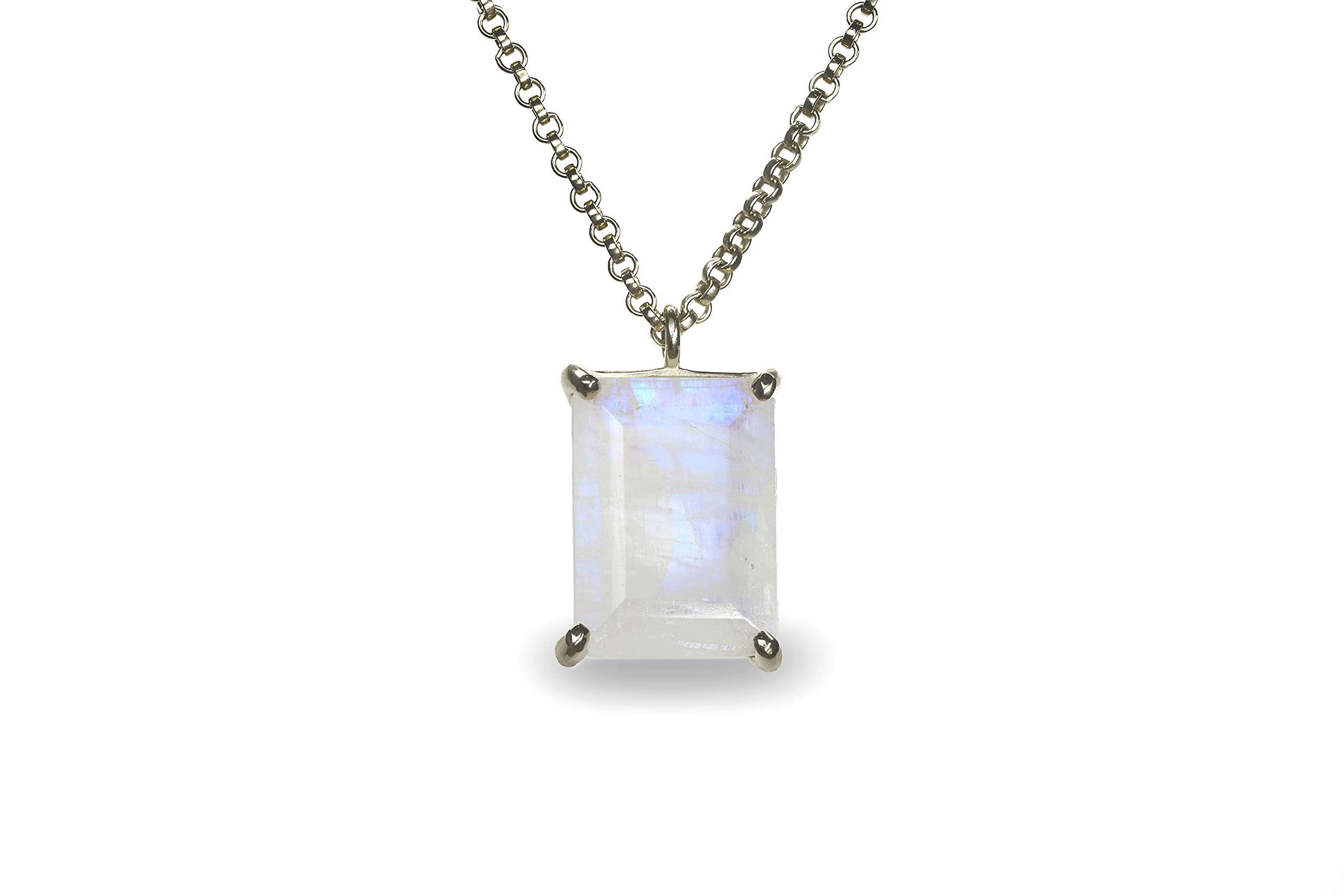 Silver Moonstone Necklace - Handmade Crystal Jewelry for Women, Fashion Statement Boho Necklace, Unique Gemstone Gift for Her - Perfect for Weddings, Parties & Everyday Wear
