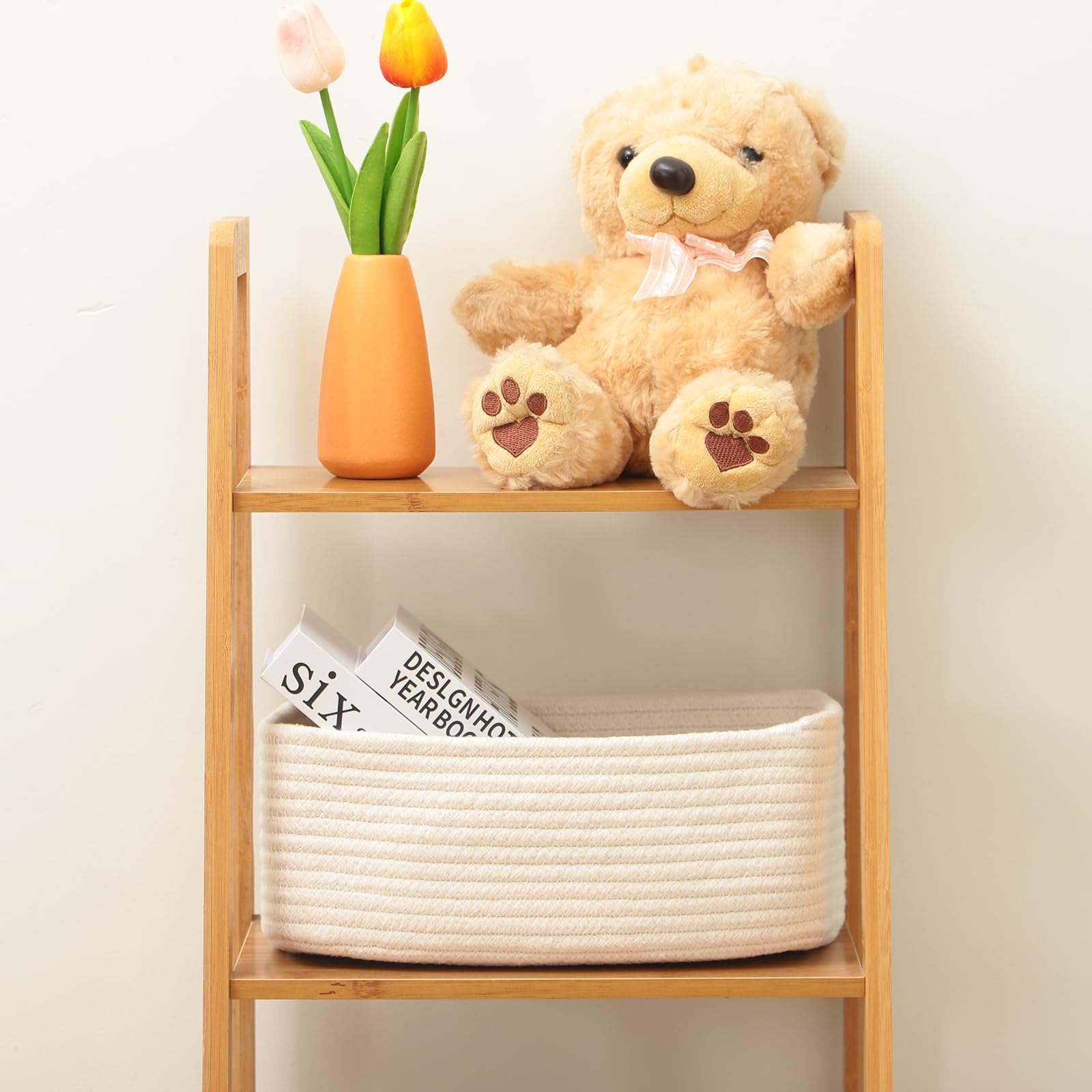 Woven Rope Storage Baskets - 3 Pack Organizer Bins for Closet & Toys | 11.5×7.5×4.7