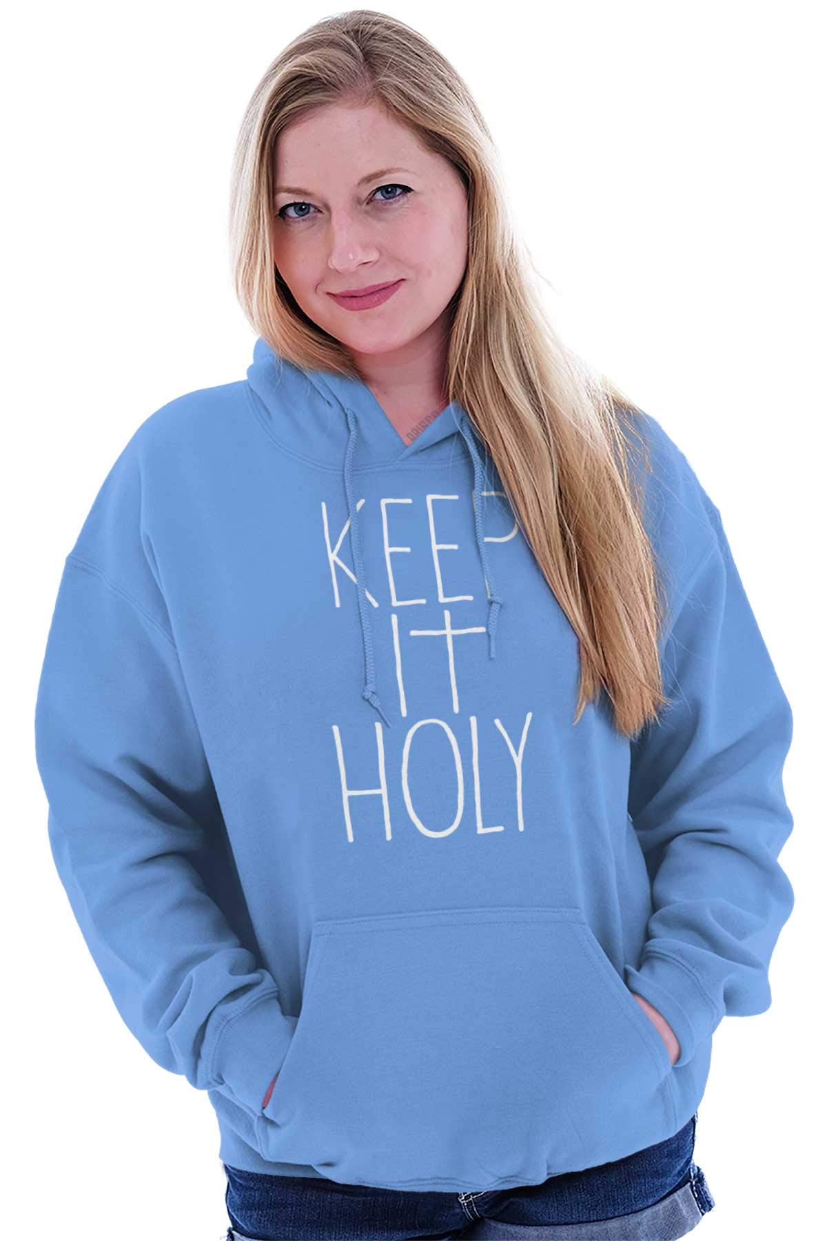 Keep It Holy Christian Faith Cross Hoodie Sweatshirt for Women & Men - Religious Apparel for Church, Bible Study & Everyday Wear