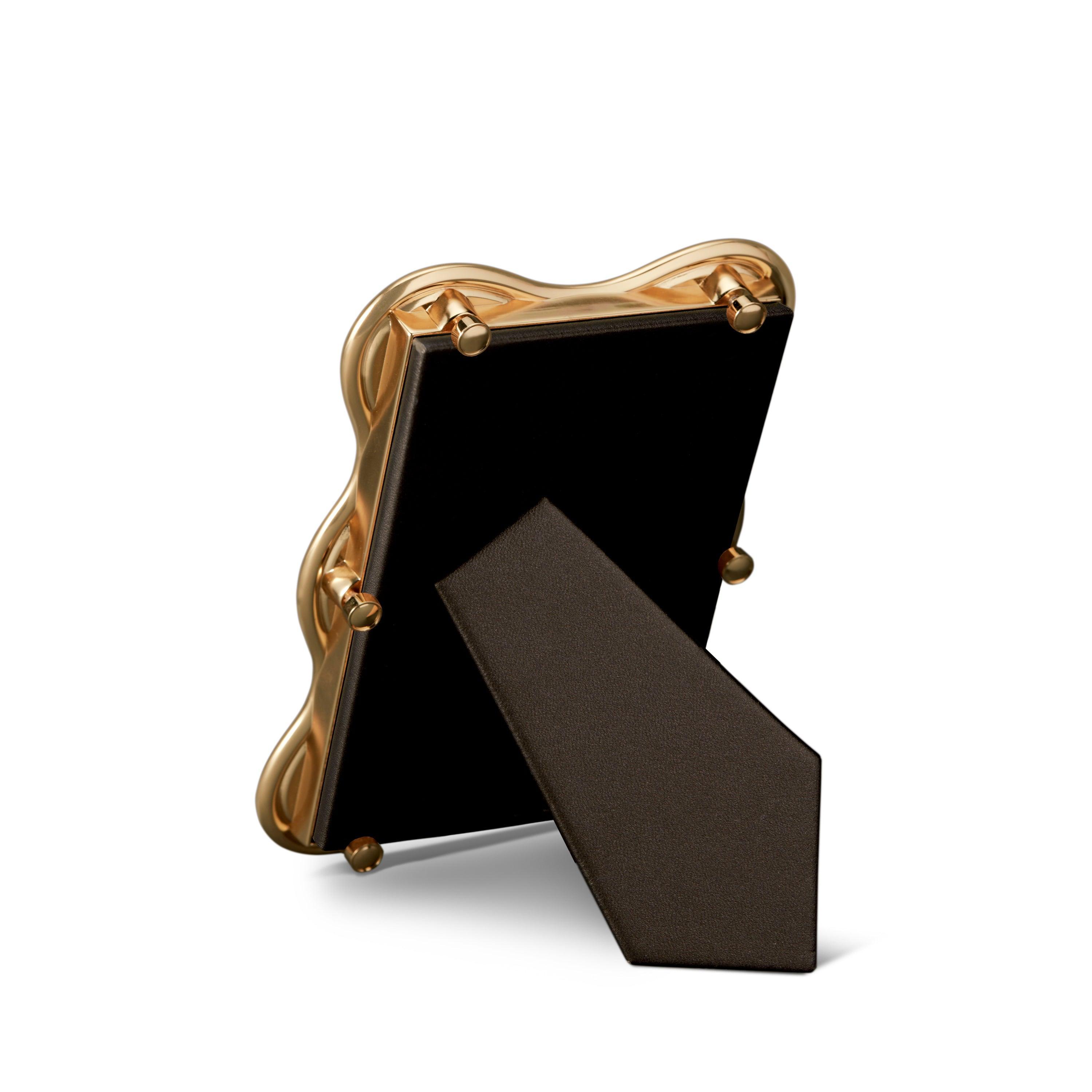 4x6 Gold Ripple Photo Frame - Elegant Wall & Tabletop Display for Home, Office Decor, Wedding & Gift Giving