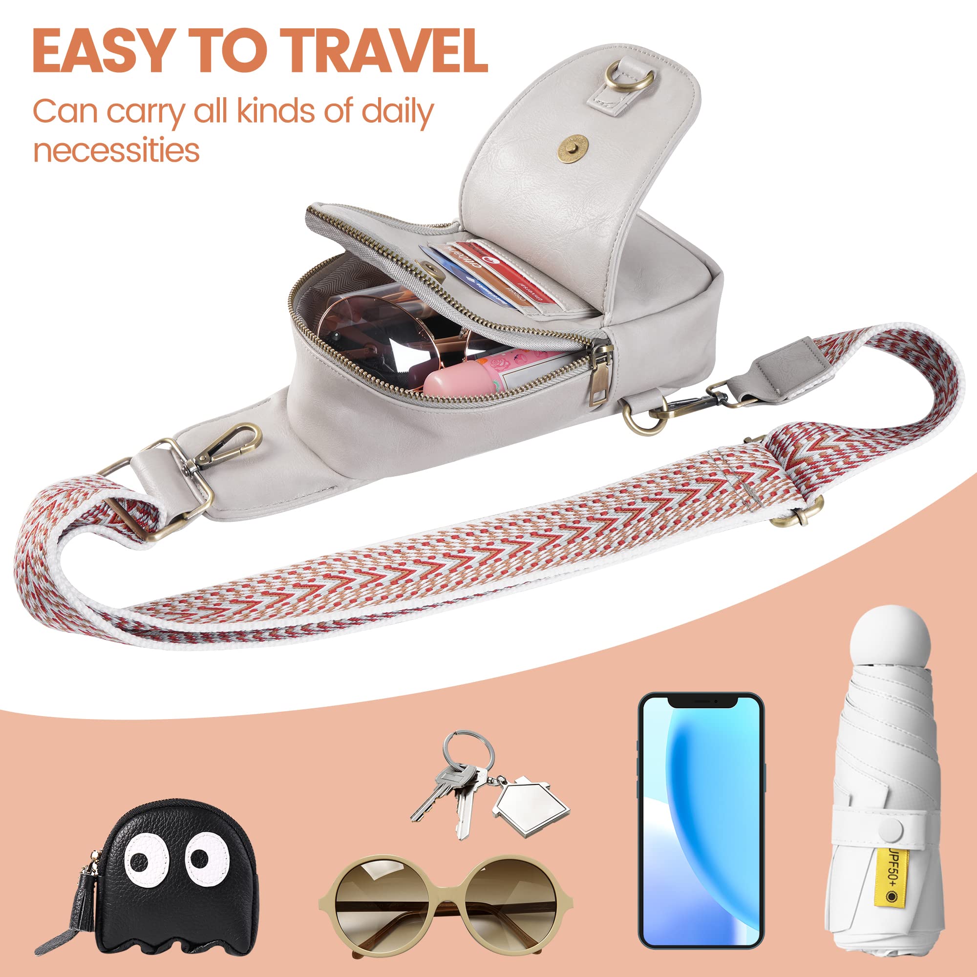 Stylish PU Leather Sling Bag for Women - Small Crossbody Chest Backpack, Multipurpose Shoulder Bag for Cycling, Travel, Work & Daily Use