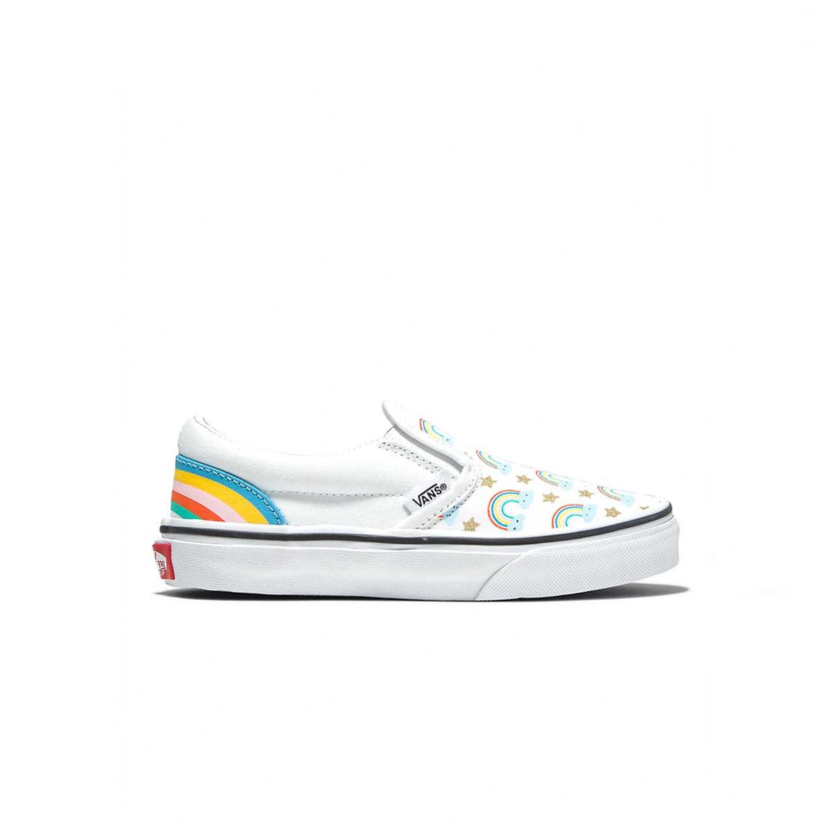 Kids' Classic Slip-On Sneakers - Rad Rainbow Color | Comfortable Casual Shoes for Boys & Girls | Perfect for School, Playground & Everyday Wear