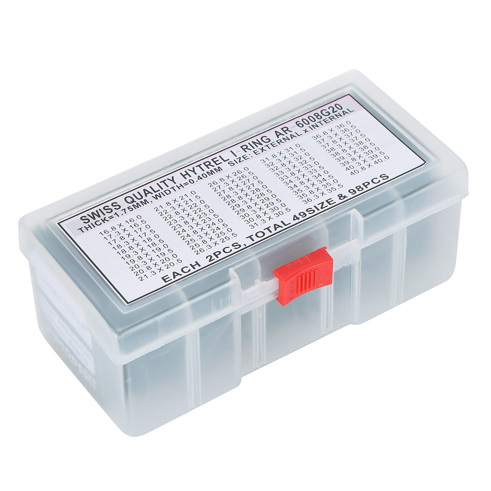 Yangsense 98-Piece Rubber Washers Set for Watch Repair - 49 Sizes O-Ring Kit with Storage Box | Watch Maintenance Tools