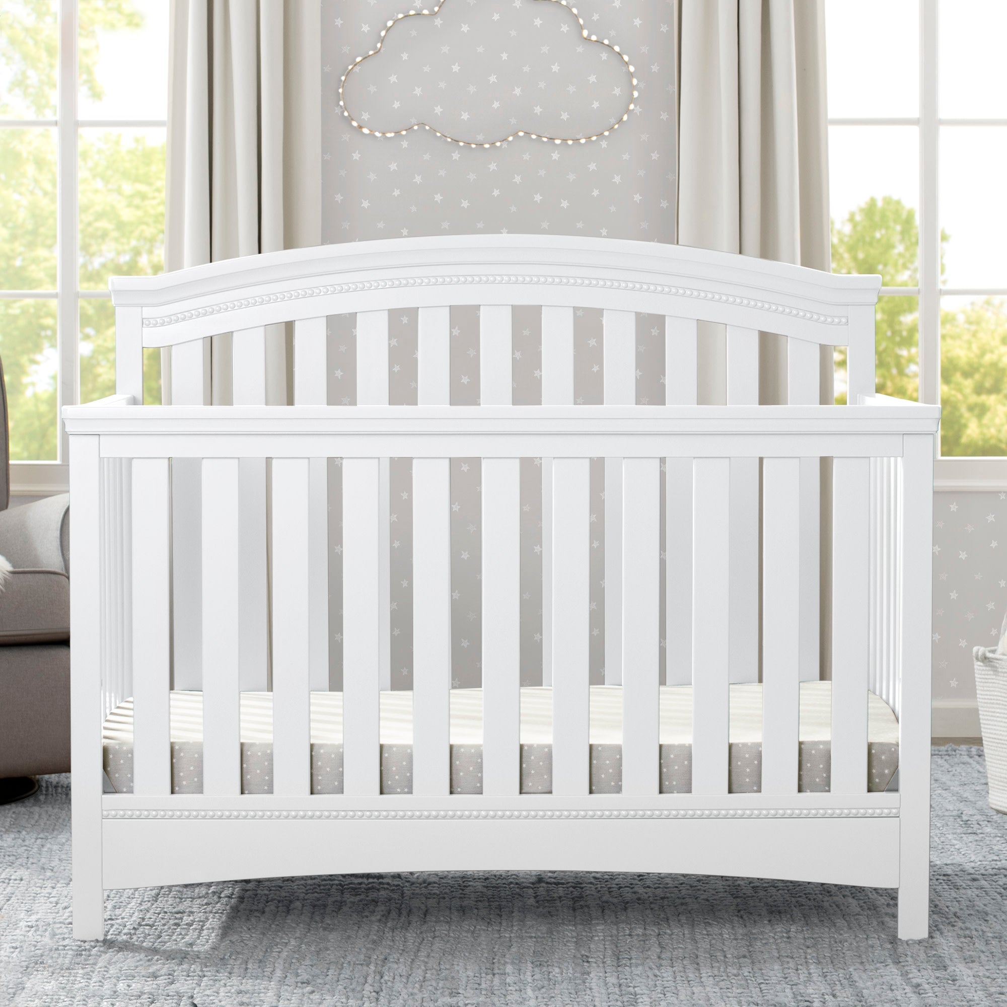 Emerson 4-in-1 Convertible Baby Crib - Toddler Bed, Daybed & Full-Size Frame | Safe Nursery Furniture for Newborns to Teens | Perfect for Bedrooms, Daycare & Guest Rooms