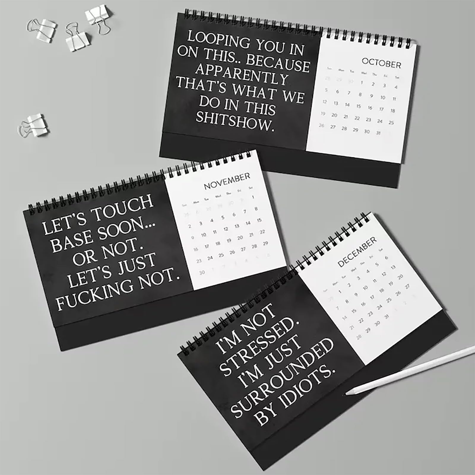 2025 Funny Desk Calendar - Office Humor & Swear Word Affirmations for Coworkers & Friends - Motivational & Demotivational Quotes - Perfect for Workplace, Home Office & Gifts (1PC)