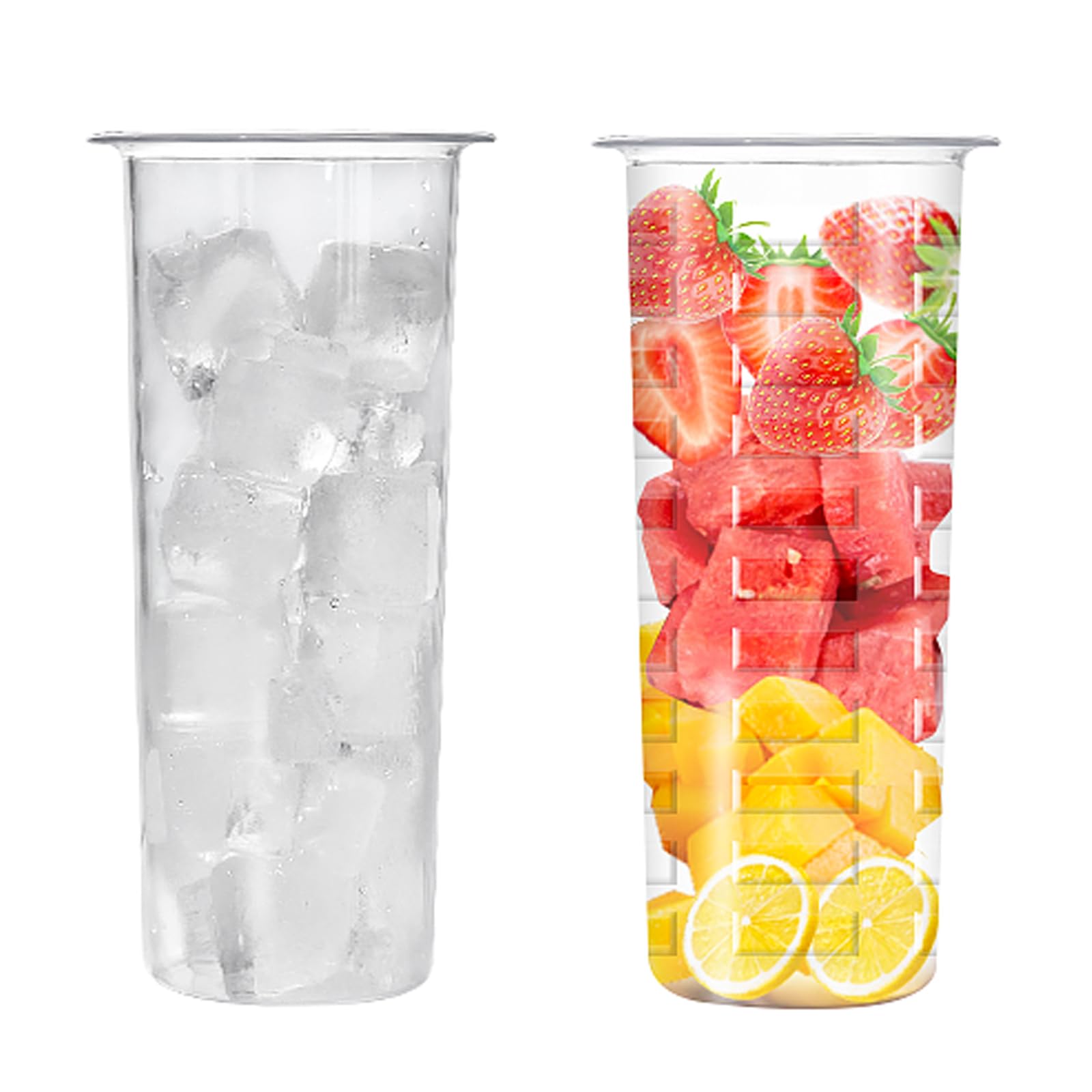 1 Gallon Ice Cylinder & Fruit Infuser for Glass Beverage Dispenser - Perfect for Parties, BBQs, and Outdoor Gatherings